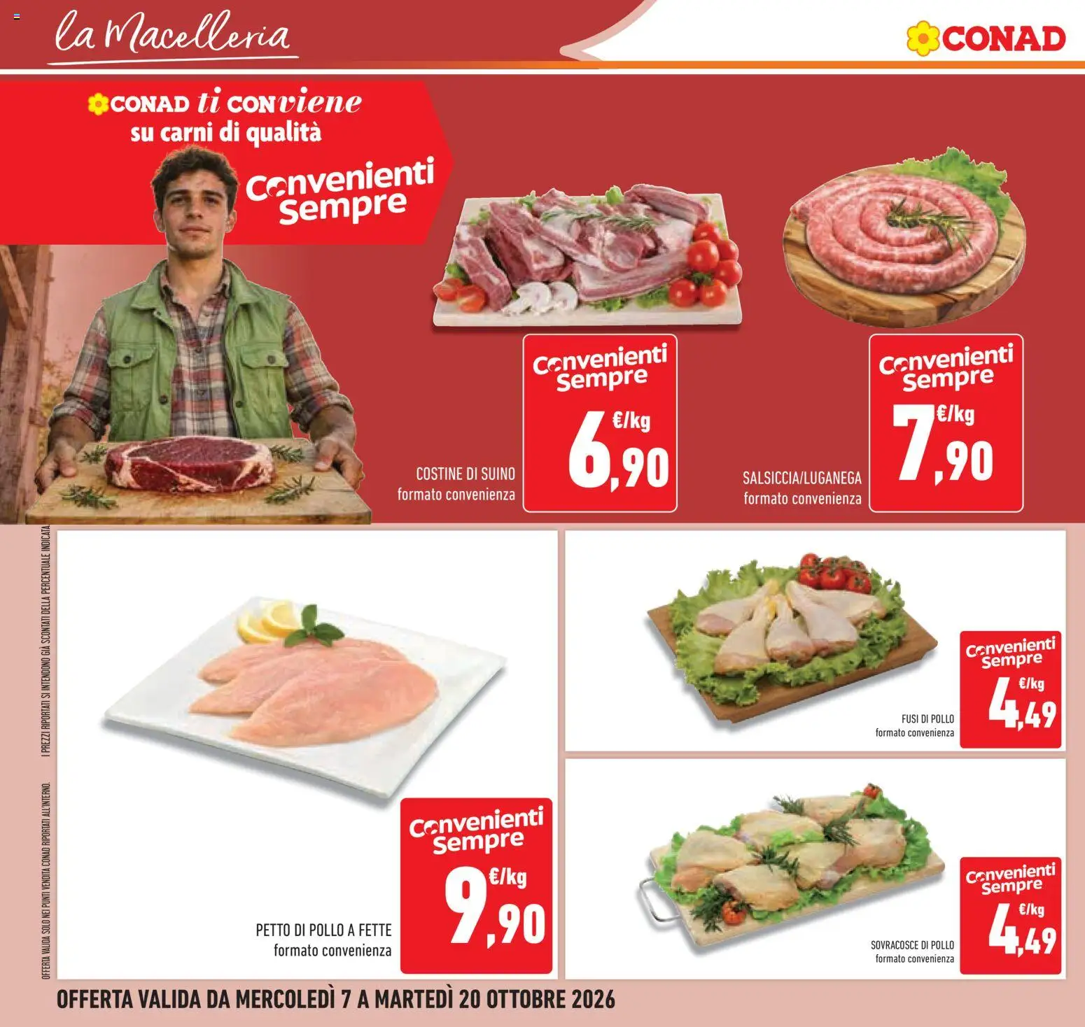 Volantino Conad del 07/10/2026 | Pagina: 18 | Prodotti: Petto di Pollo, Pollo, Suino