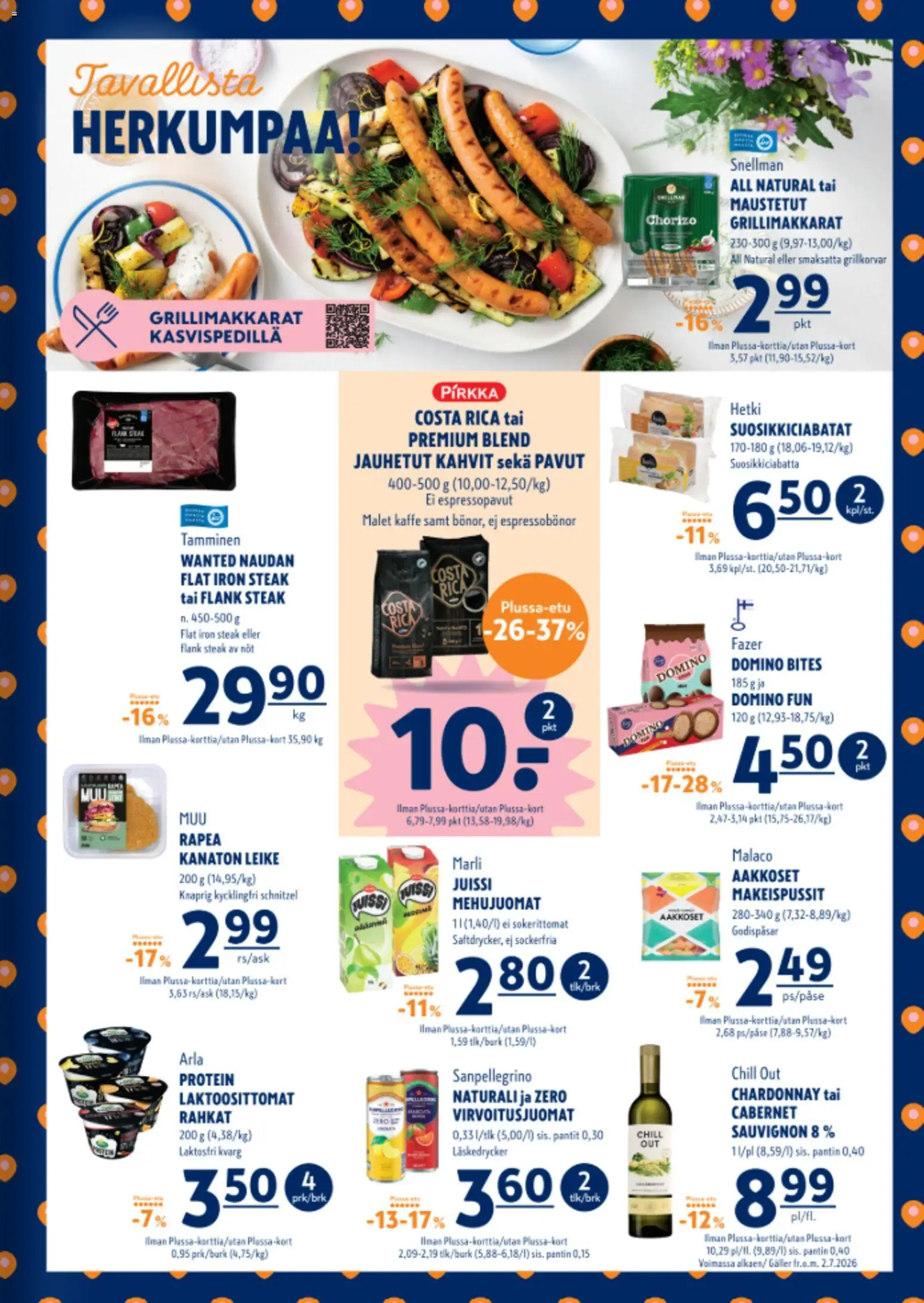 K-Supermarket tarjoukset – voimassa 16/07/2026 alkaen | Sivu: 3 | Tuotteet: Makeispussit, Virvoitusjuomat, Chorizo, Pavut