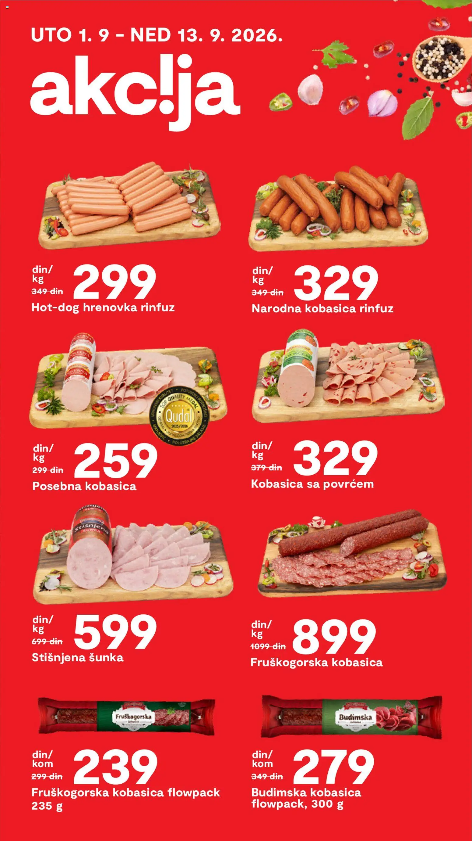 Matijevic katalog - važi od 01.09.2026 | Strana: 11 | Proizvode: Budimska kobasica, Šunka, Kobasica