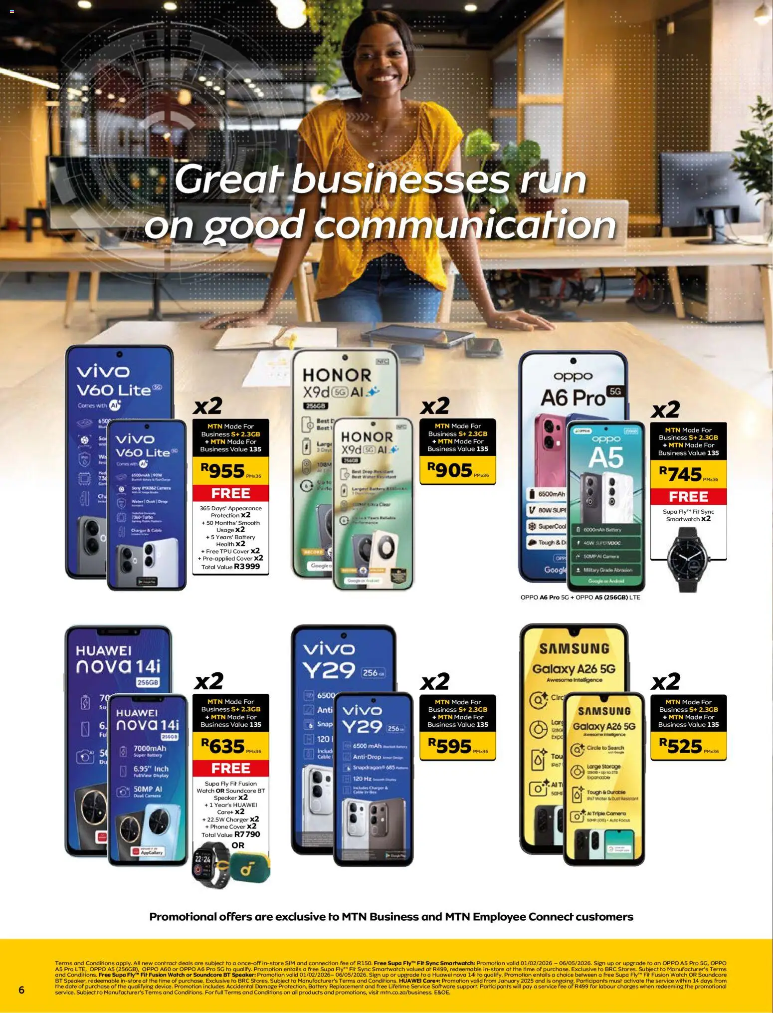 New MTN catalogue – valid from 07.04.2026 | Page: 6 | Products: Phone, Watch, Cable, Speaker