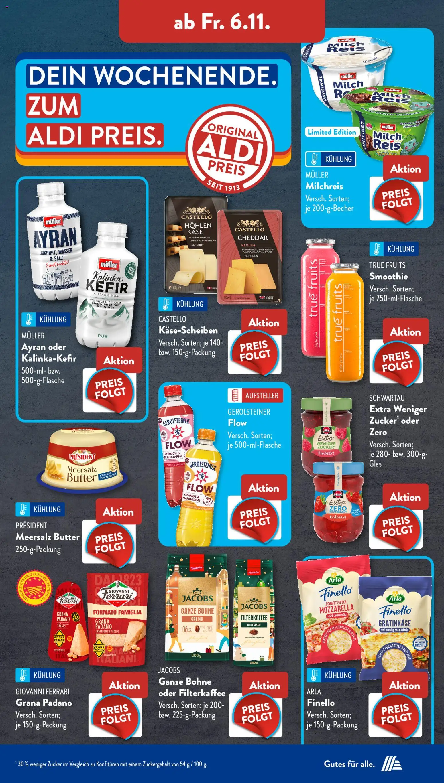 Aldi Süd Prospekt – gültig ab 02.11.2026 | Seite: 11 | Produkte: Butter, Mozzarella, Reis, Gerolsteiner