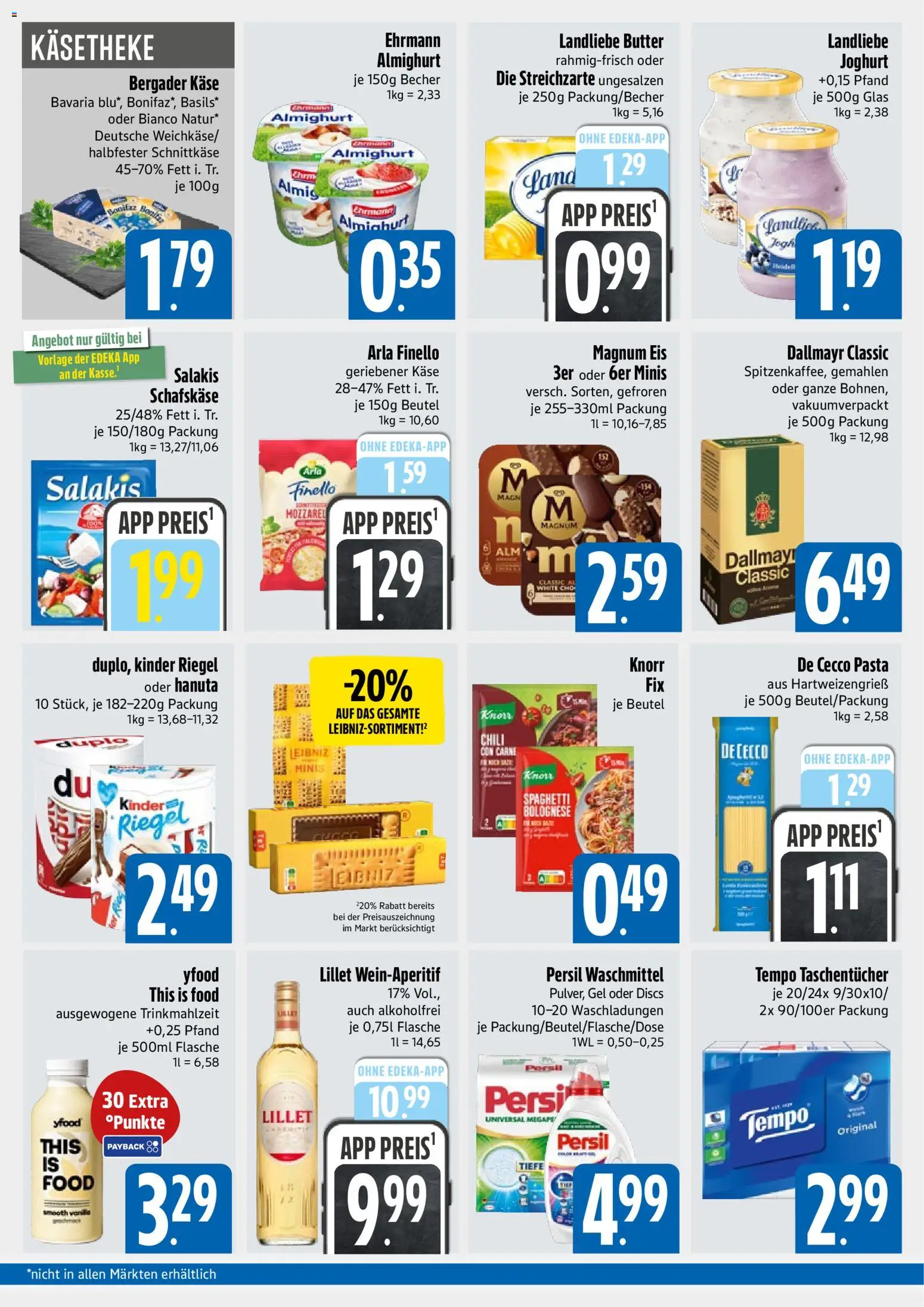 E xpress Prospekt – gültig ab 20.07.2026 | Seite: 2 | Produkte: Butter, Dallmayr, Pasta, Schafskase