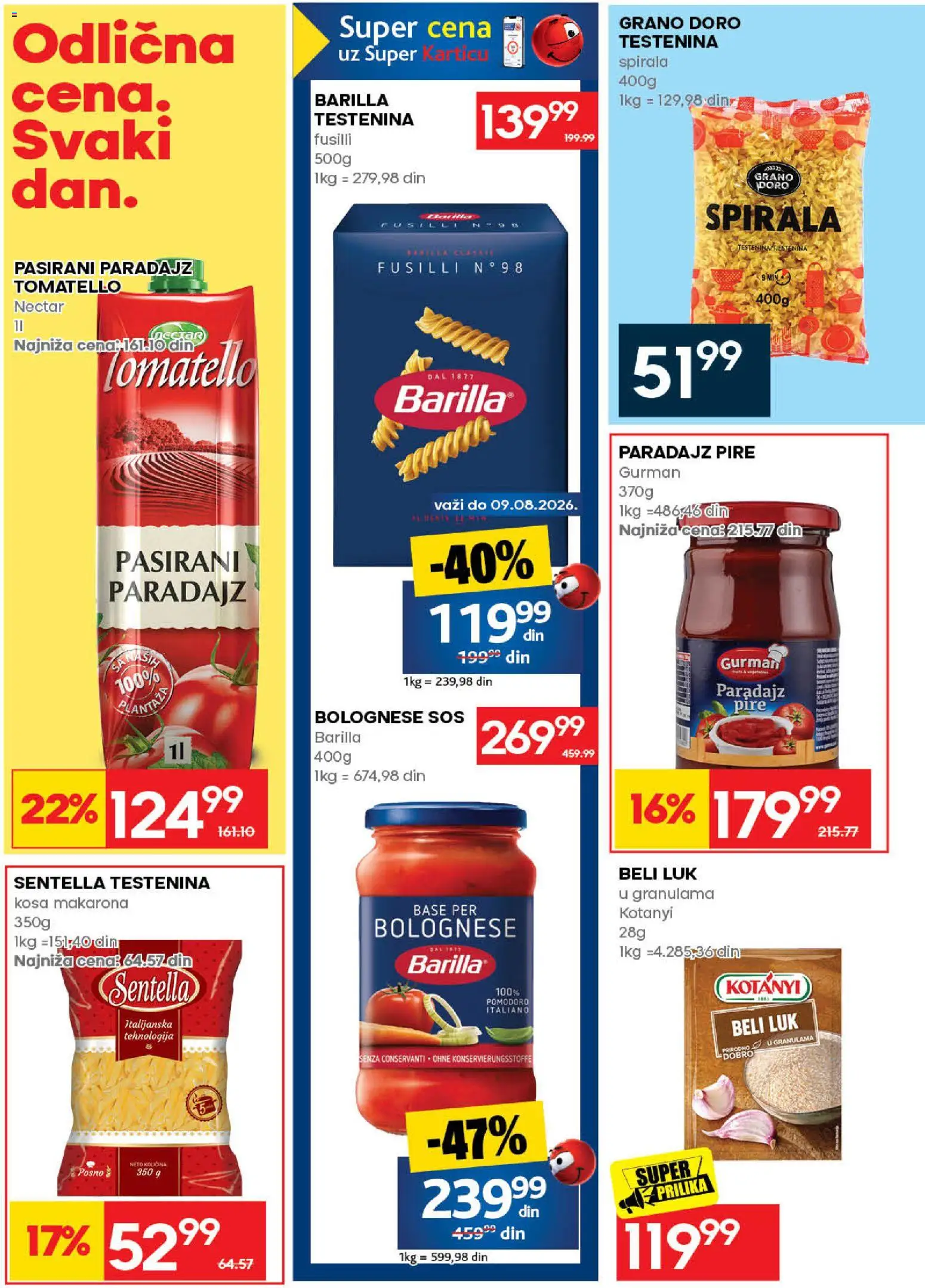 Idea katalog - važi od 06.08.2026 | Strana: 36 | Proizvode: Testenina, Pasirani paradajz, Sos, Paradajz