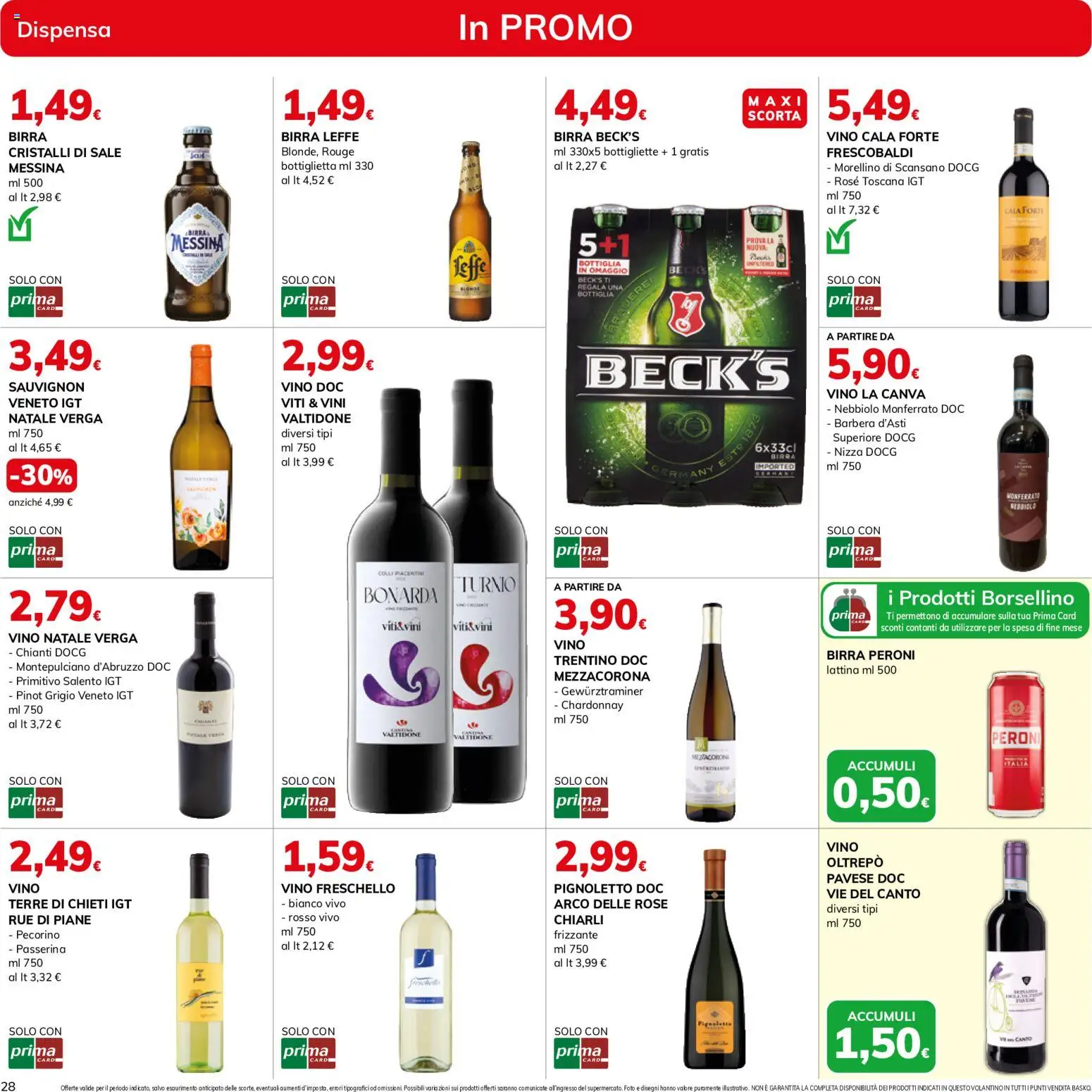 Volantino Basko del 03/09/2026 | Pagina: 28 | Prodotti: Birra, Birra Leffe, Sale, Birra Peroni