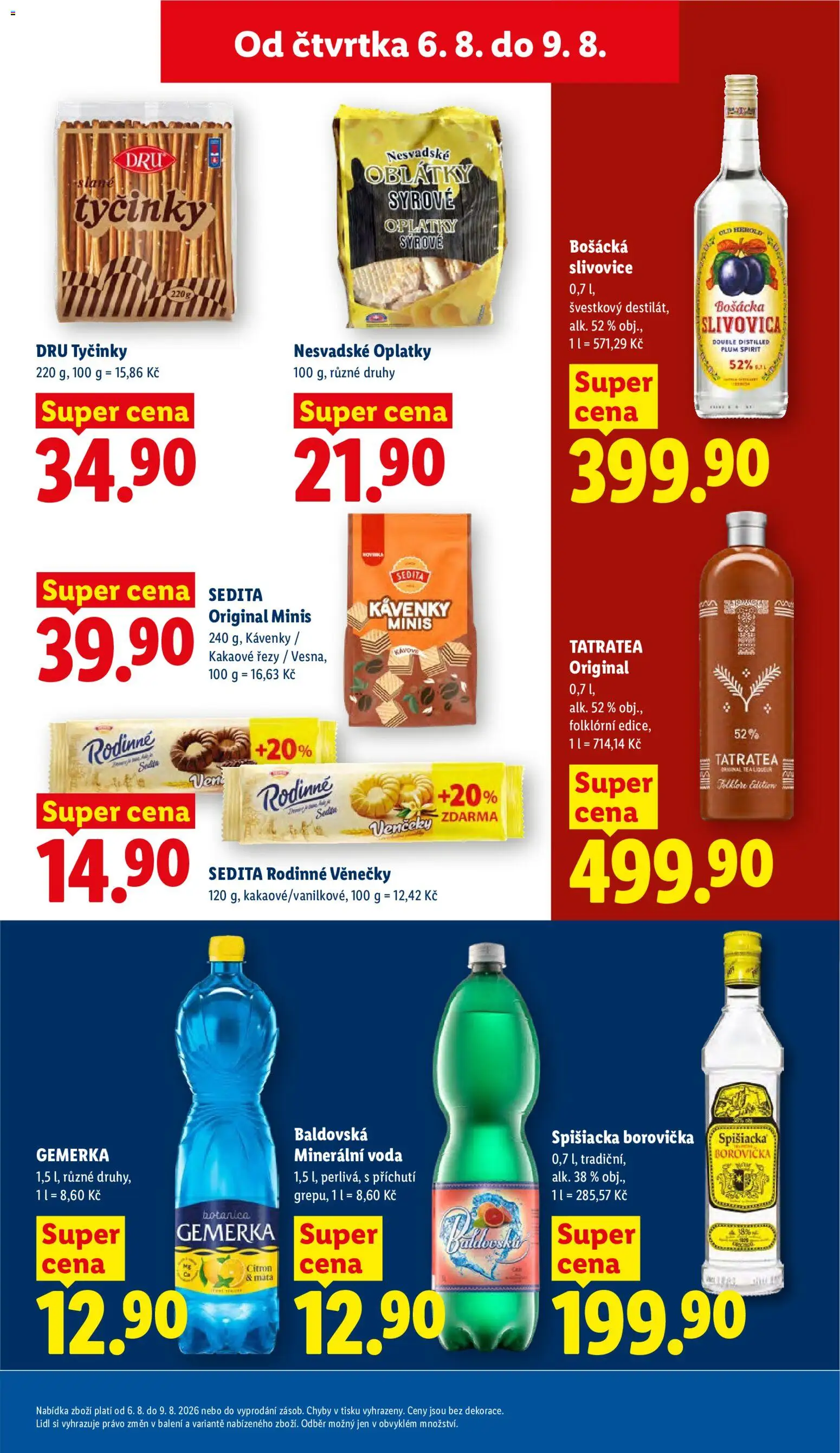 Lidl leták od 06.08.2026 | Strana: 19 | Produkty: Citron, Minerální voda, Tatratea, Bošácká slivovice