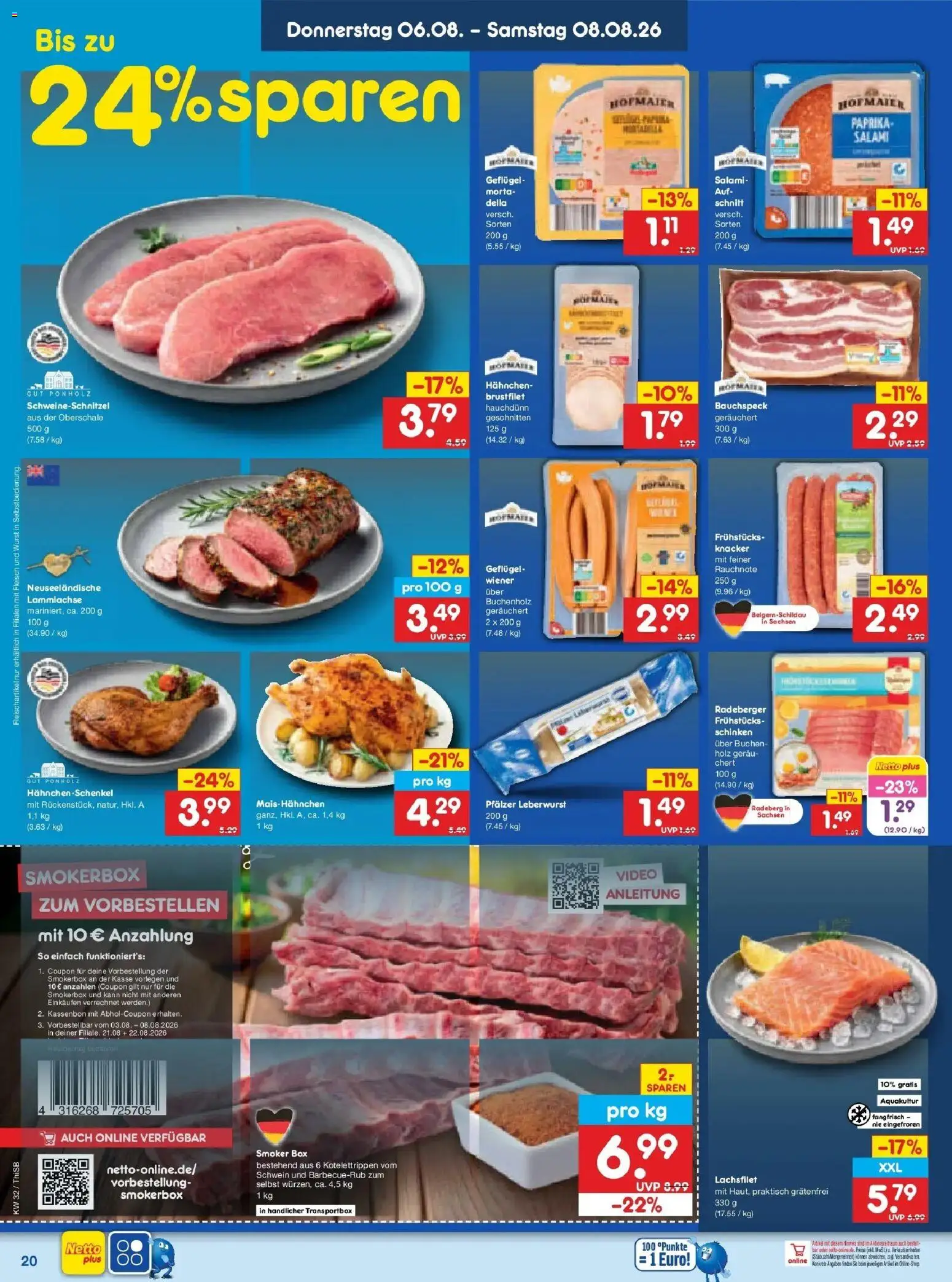 Netto Marken-Discount Prospekt Pirna – gültig ab 03.08.2026 | Seite: 38 | Produkte: Hahnchenschenkel, Box, Wurst, Salami