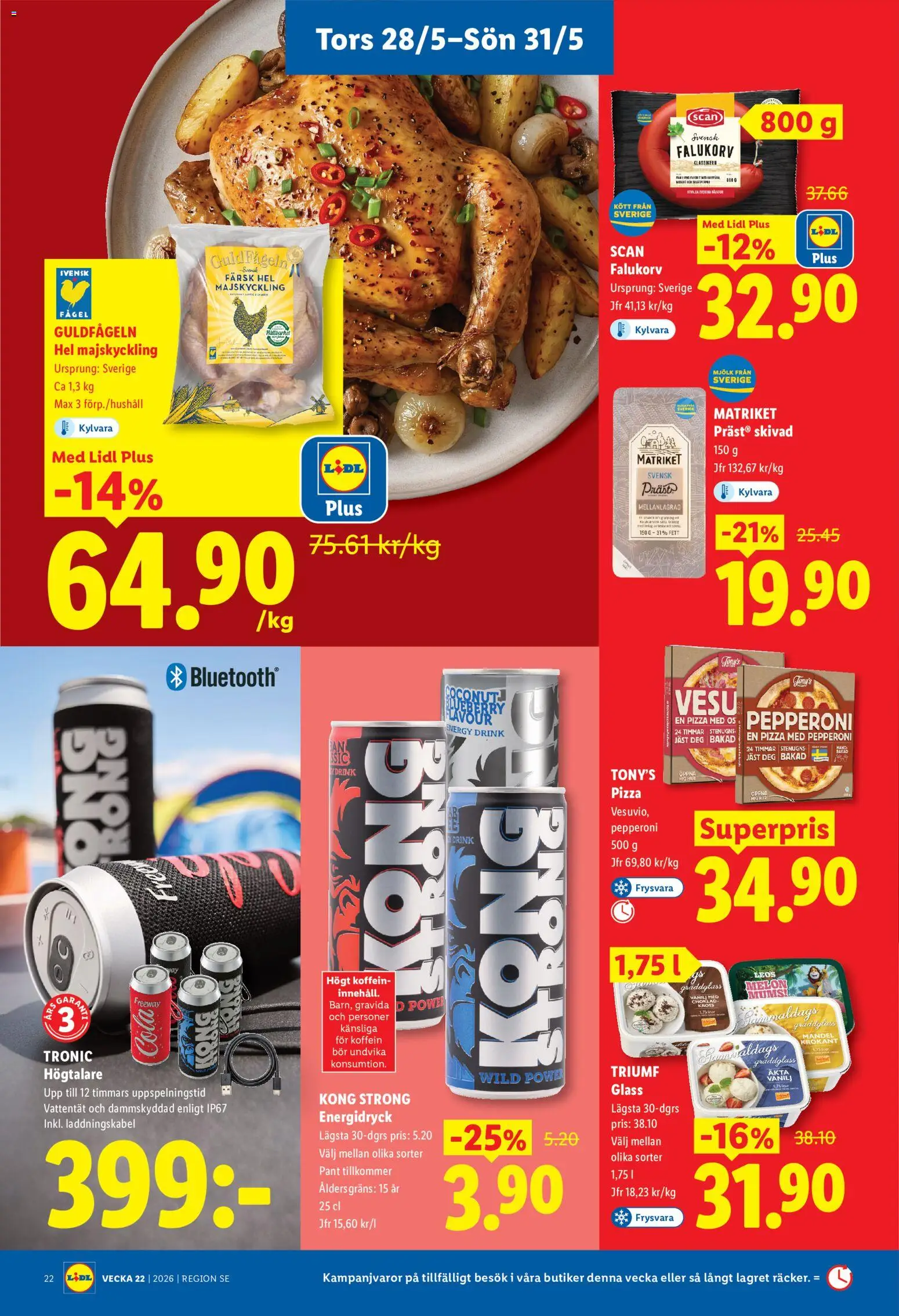 Lidl reklamblad aktuell från 25.05.2026 | Sida: 26 | Produkter: Falukorv, Choklad, Energidryck, Jäst
