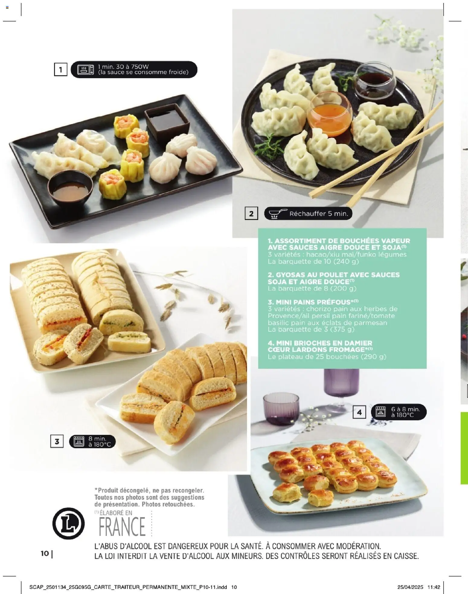 {H1} | Page: 10 | Produits: Chorizo, Lardons, Parmesan, Pain