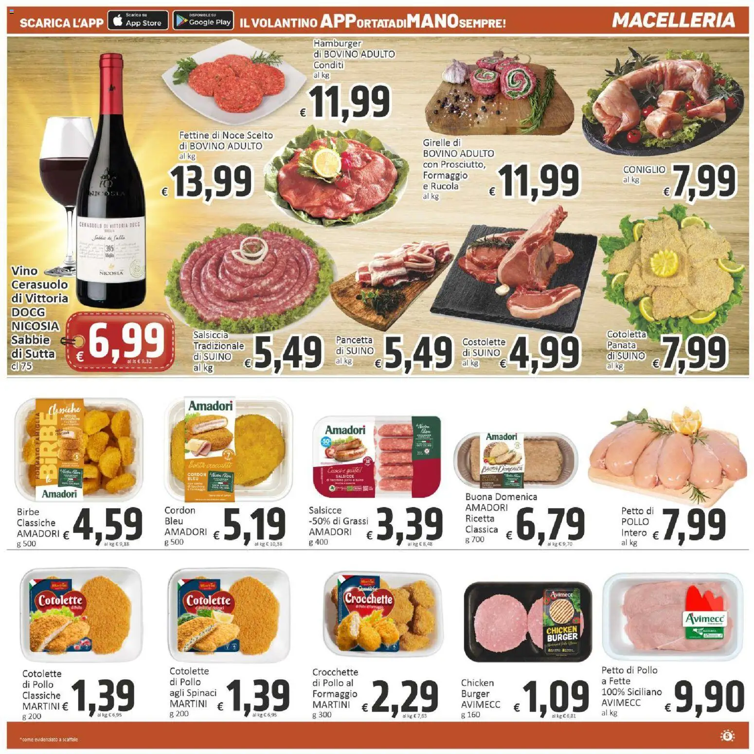 Volantino Paghi Poco del 30/06/2026 | Pagina: 5 | Prodotti: Pancetta, Formaggio, Vino, Spinaci