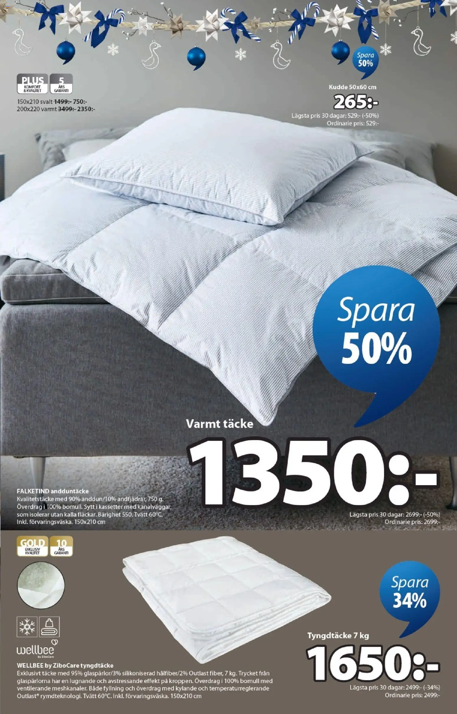JYSK reklamblad aktuell från 19/10/2026 | Sida: 11 | Produkter: Täcke, Kudde, Bomull
