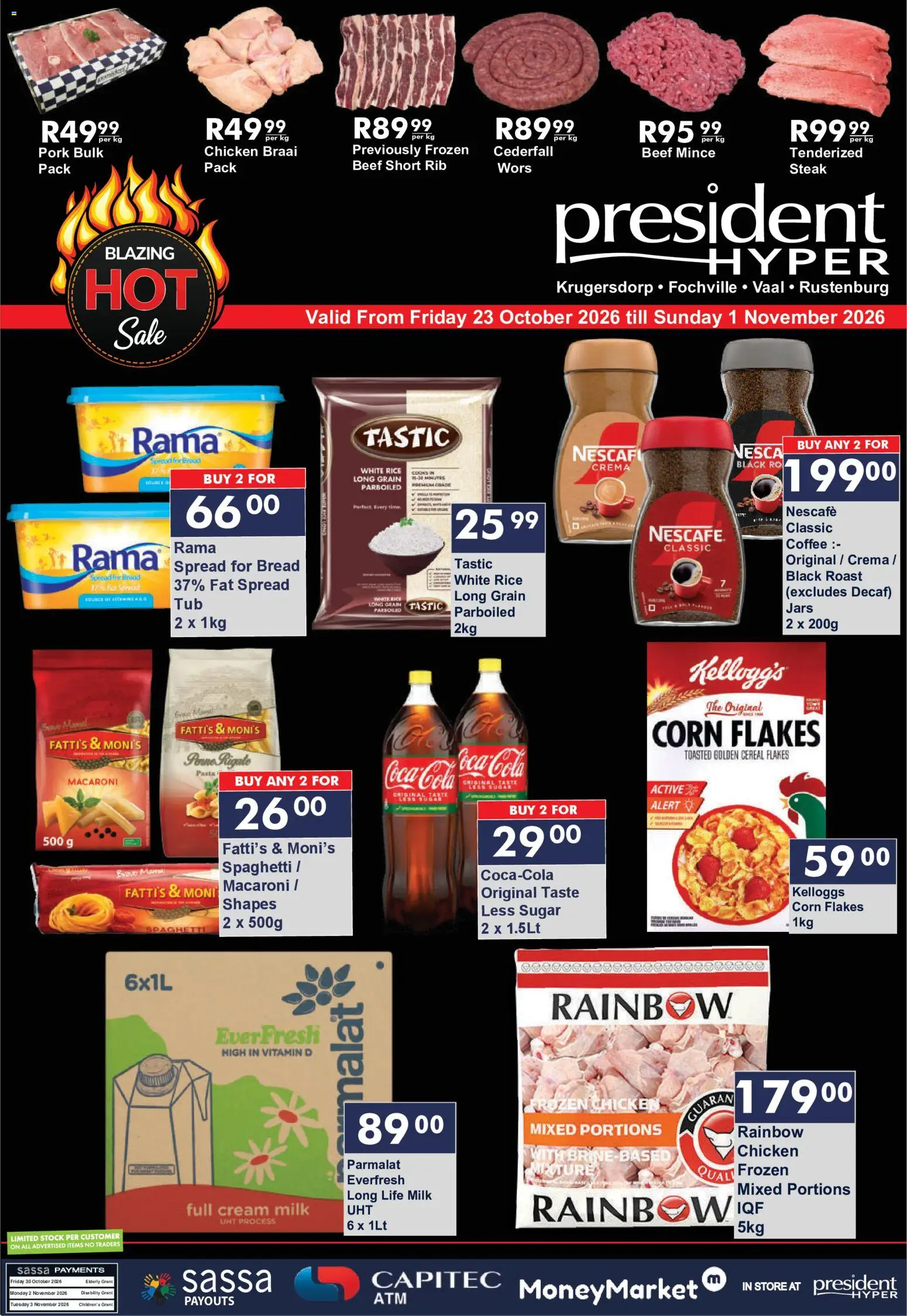 New President Hyper catalogue – valid from 23/10/2026 | Page: 1 | Products: Steak, Chicken, Cream, Fat spread