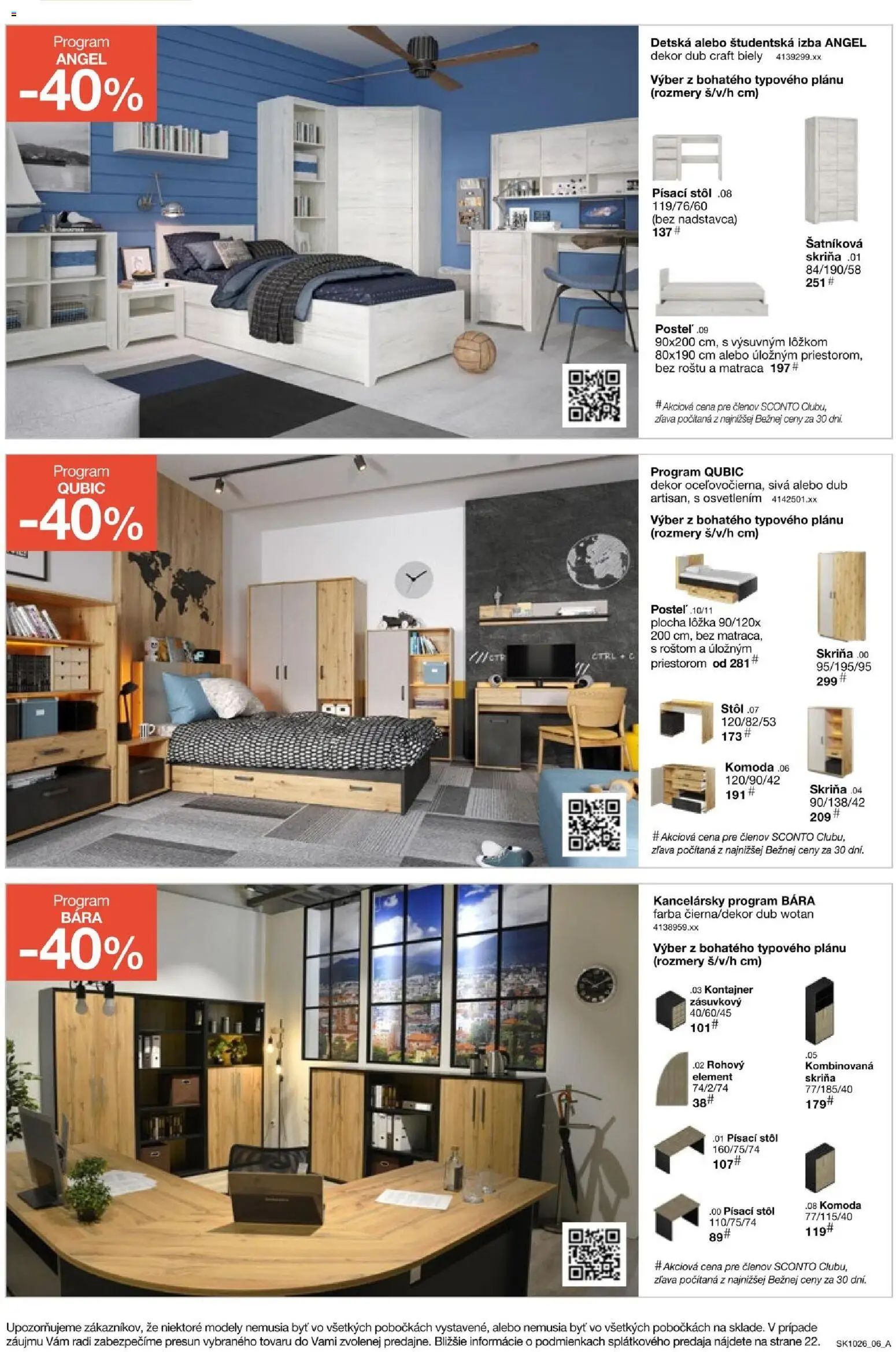 Nové Sconto nábytok akcie – leták je platný od 05.08.2026 | Strana: 6 | Produkty: Šatníková skriňa, Skriňa, Stôl, Písací stôl
