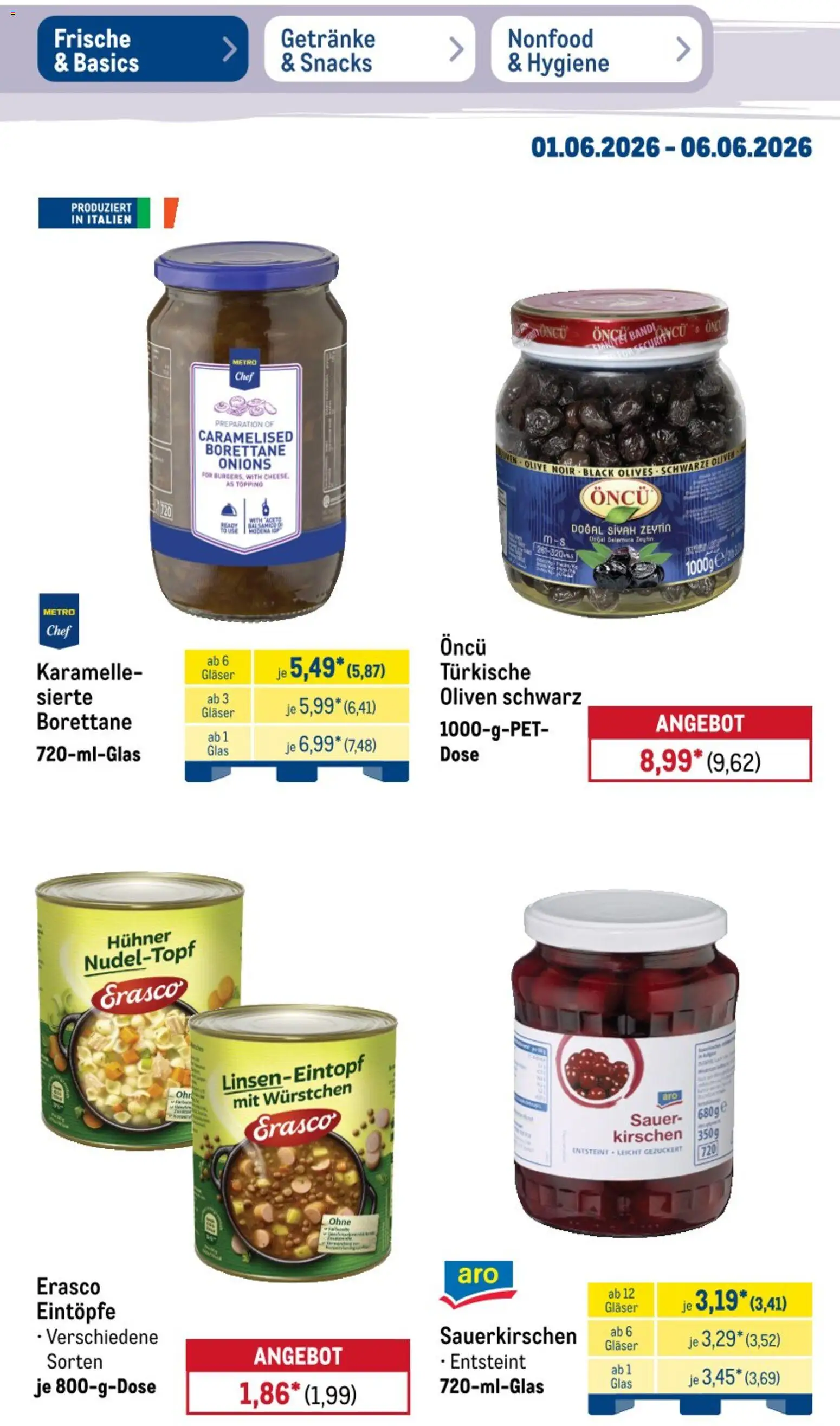 Metro NonFood-Angebote – gültig ab 01.06.2026 | Seite: 49 | Produkte: Kirschen, Erasco