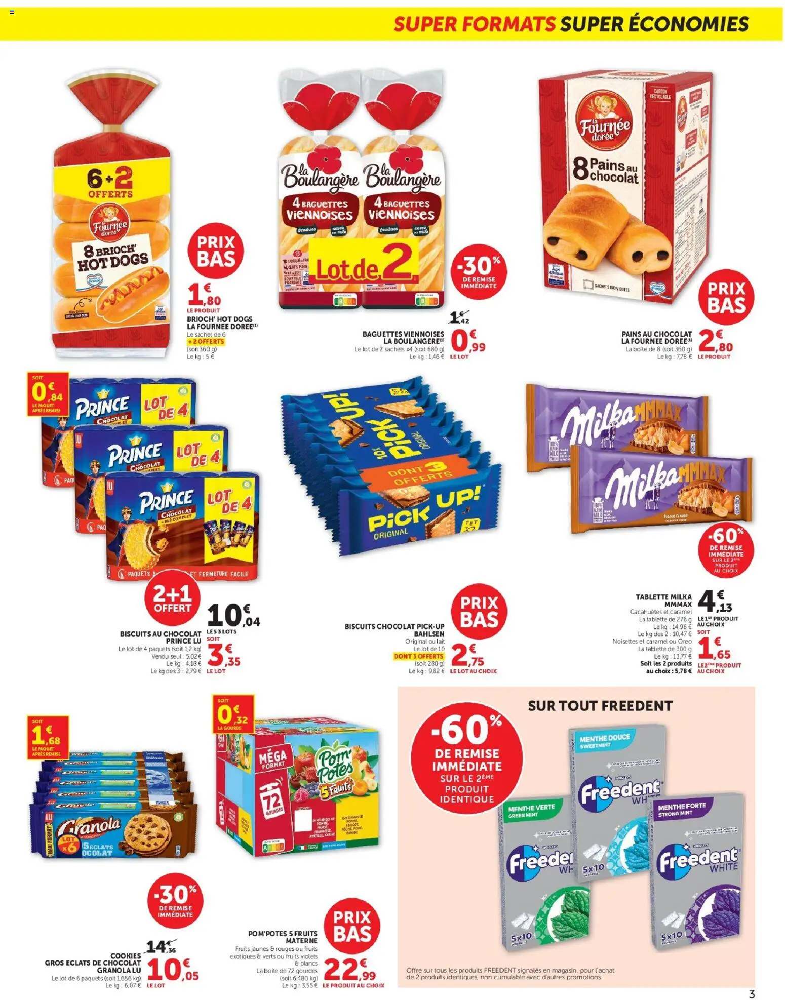 {H1} | Page: 3 | Produits: Milka mmmax, Cookies, Cacahuètes, Granola