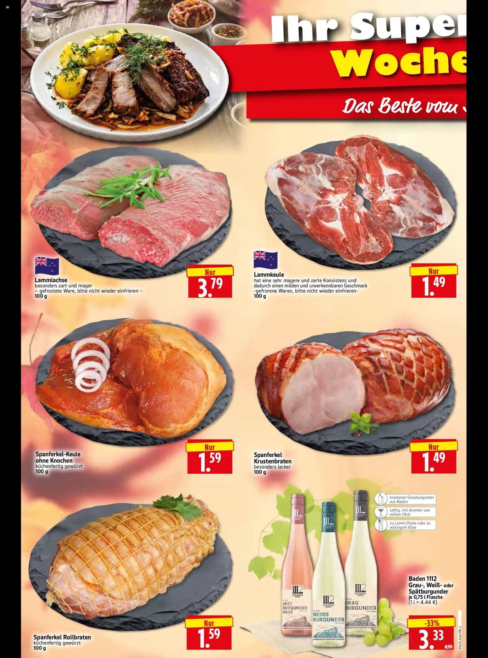 HERKULES Sonderbeilage – gültig ab 22.10.2026 | Seite: 2 | Produkte: Käse, Krustenbraten, Obst, Pasta