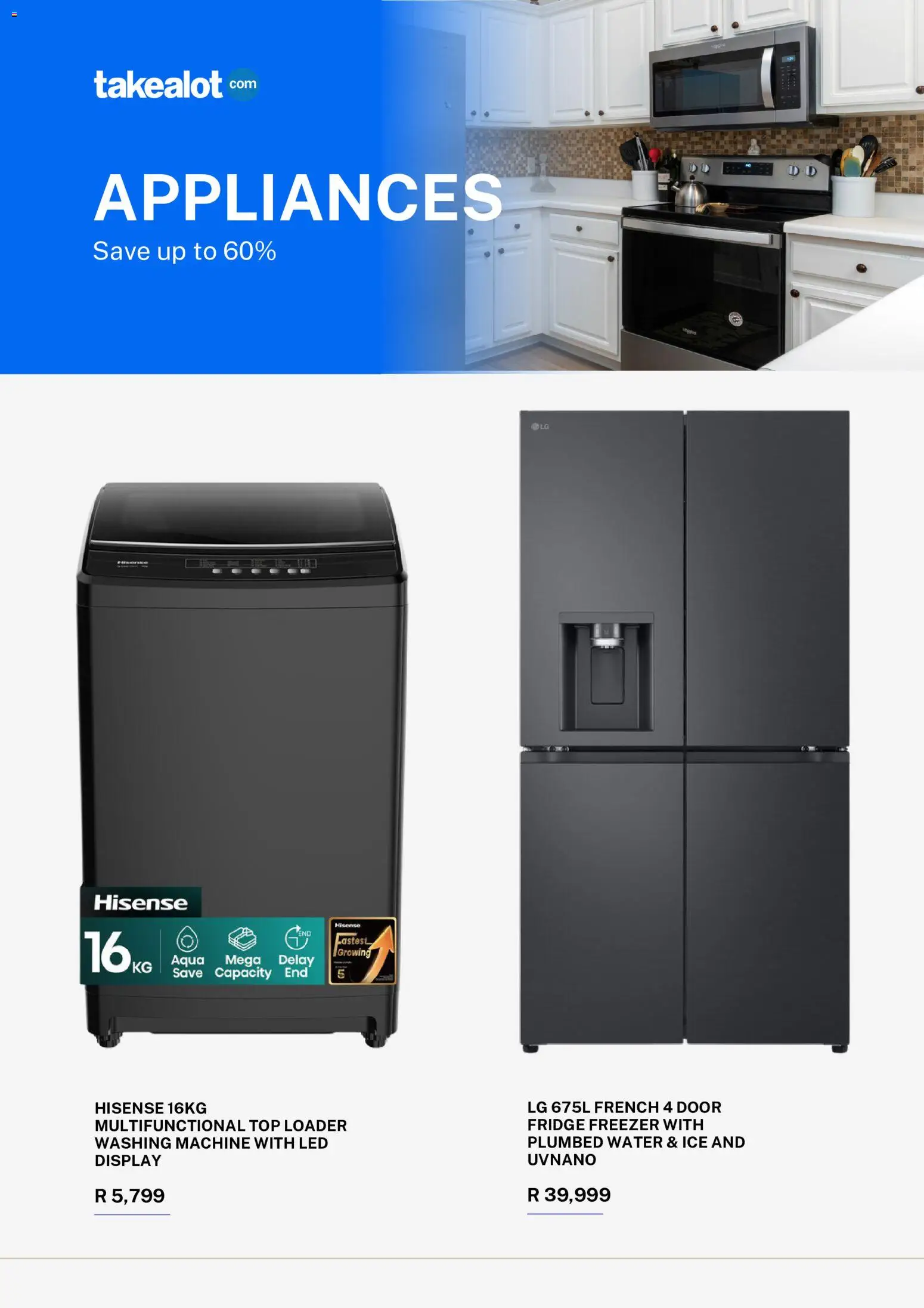 New Takealot catalogue – valid from 01.06.2026 | Page: 4 | Products: Freezer, Washing machine, Fridge, Water