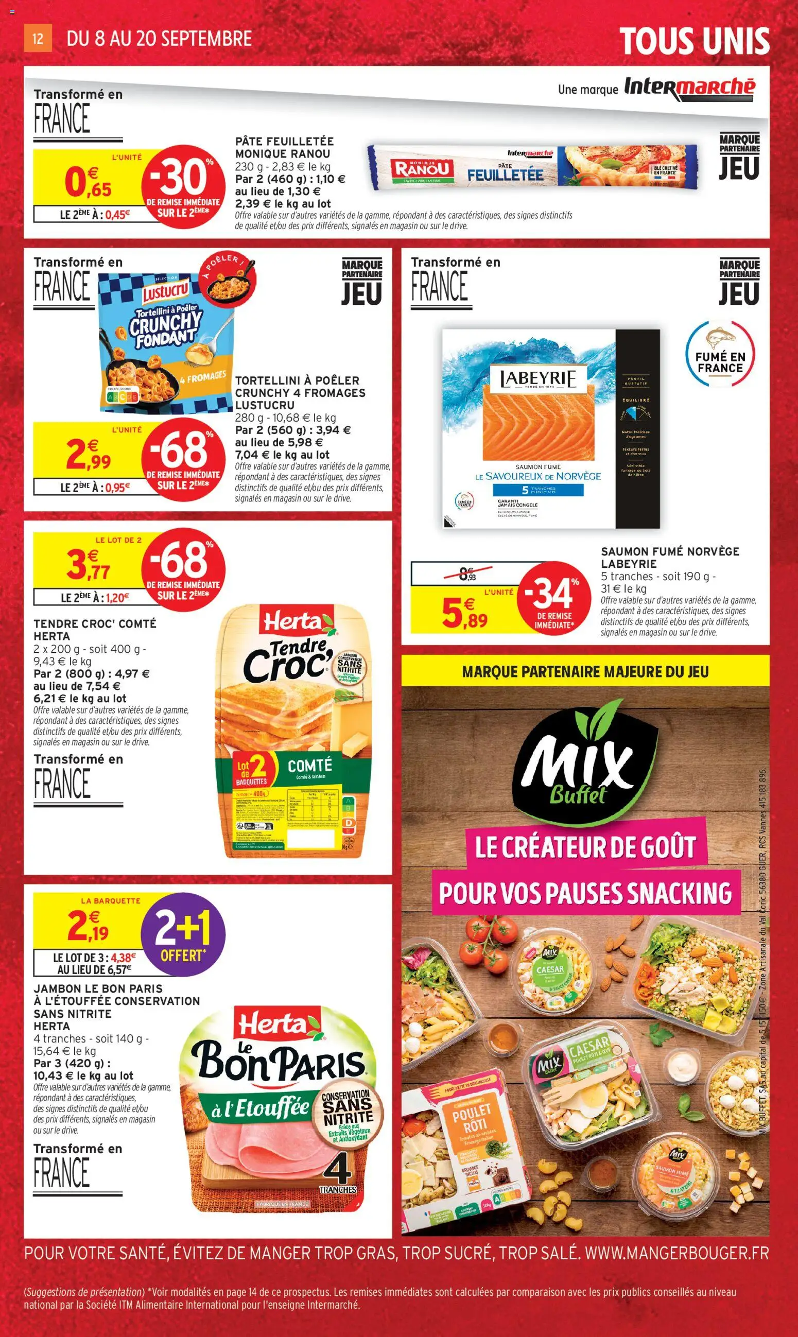 {H1} | Page: 12 | Produits: Buffet, Pâte, Jambon, Tomates