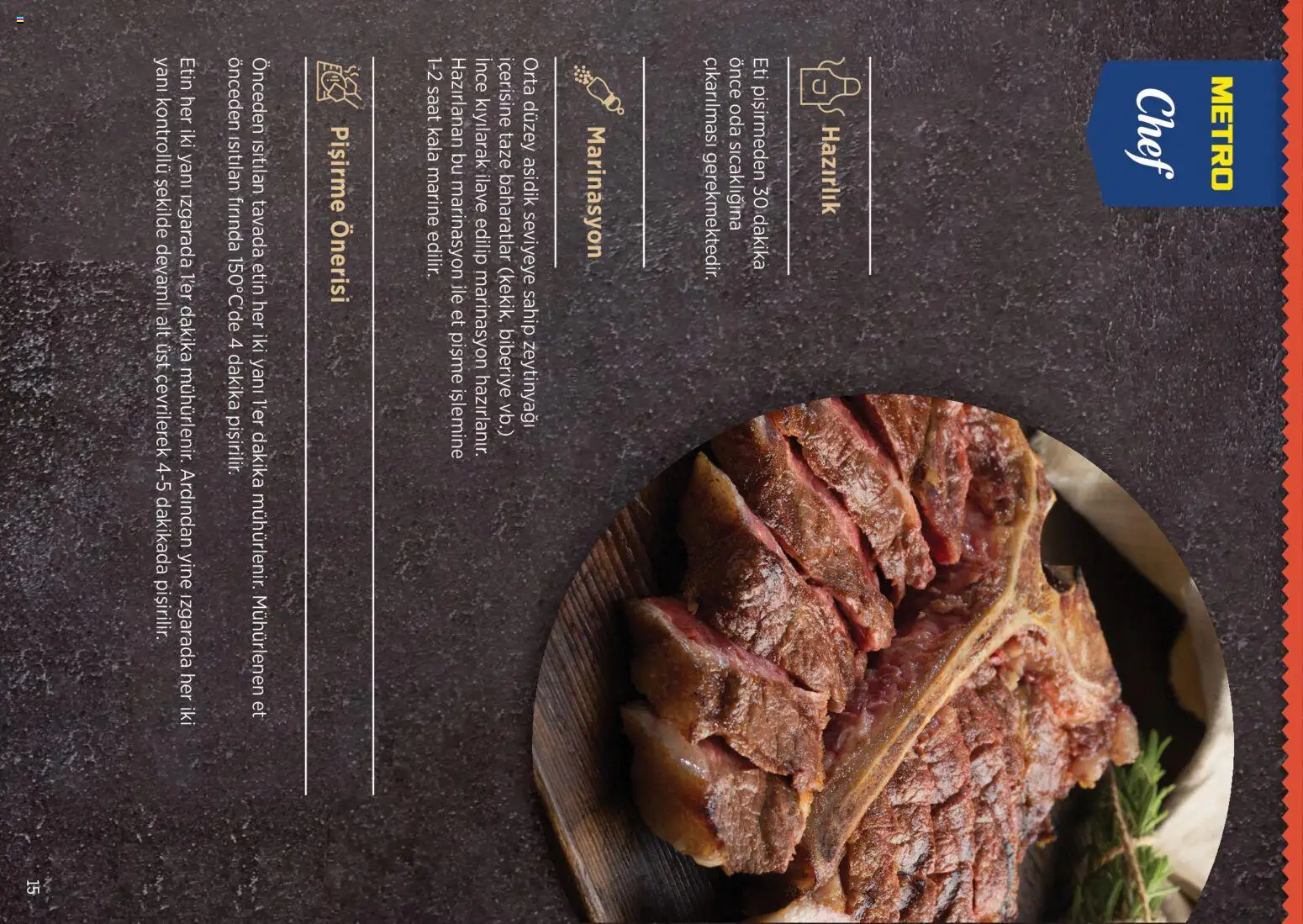 Metro Chef Steak Serisi - 14 Ekim 2026 tarihinden itibaren geçerlidir | Sayfa: 15 | Ürünler: Et, Zeytinyağı, Saat