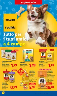 Anteprima del volantino ORLANDO Salsa topping per cani, 100 g confezione valido a partire dal 21.05.2026 | Pagina: 22 | Prodotti: Pollo, Verdure, Crocchette, Topping