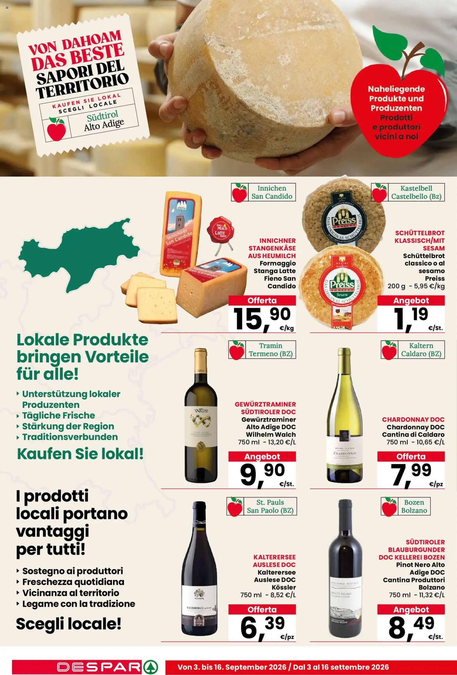 Volantino Despar del 03/09/2026 | Pagina: 8 | Prodotti: Latte, Formaggio, Sesamo