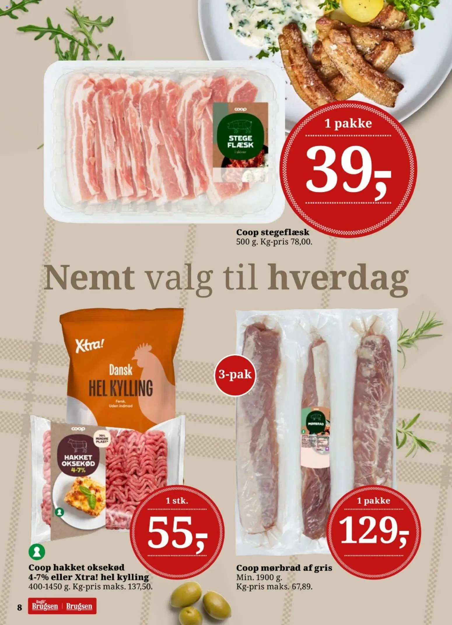 Dagli'Brugsen tilbudsavis – gyldig fra 09/10/2026 | Side: 8 | Produkter: Oksekød