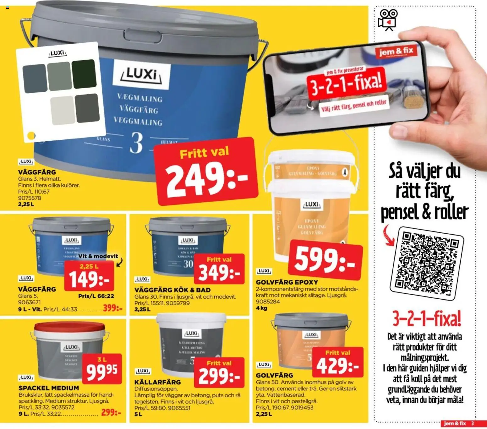 Jem & Fix reklamblad aktuell från 06/09/2026 | Sida: 3 | Produkter: Cement, Pensel, Roller