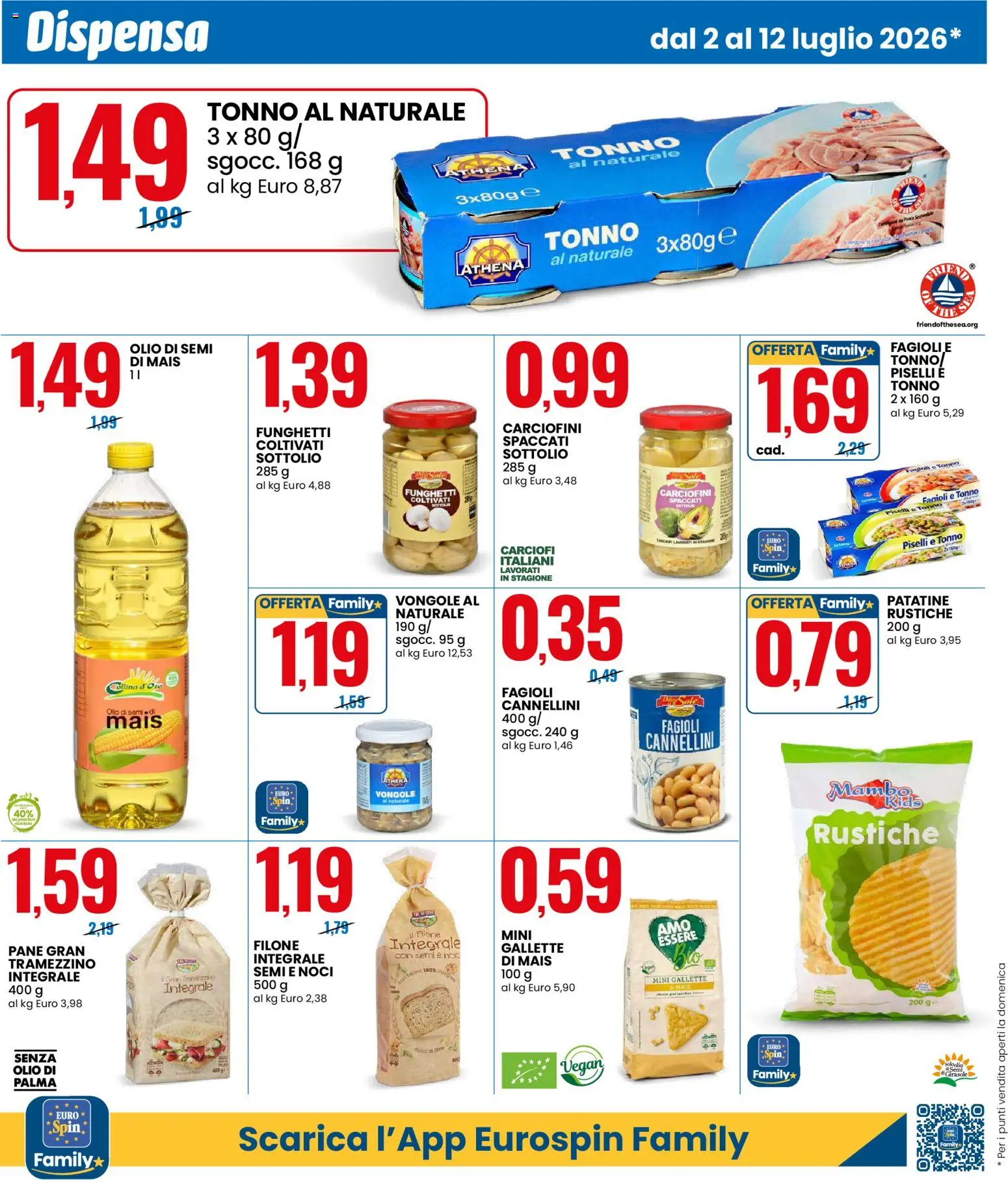 Volantino Eurospin del 02/07/2026 | Pagina: 6 | Prodotti: Fagioli, Olio, Noci, Terra