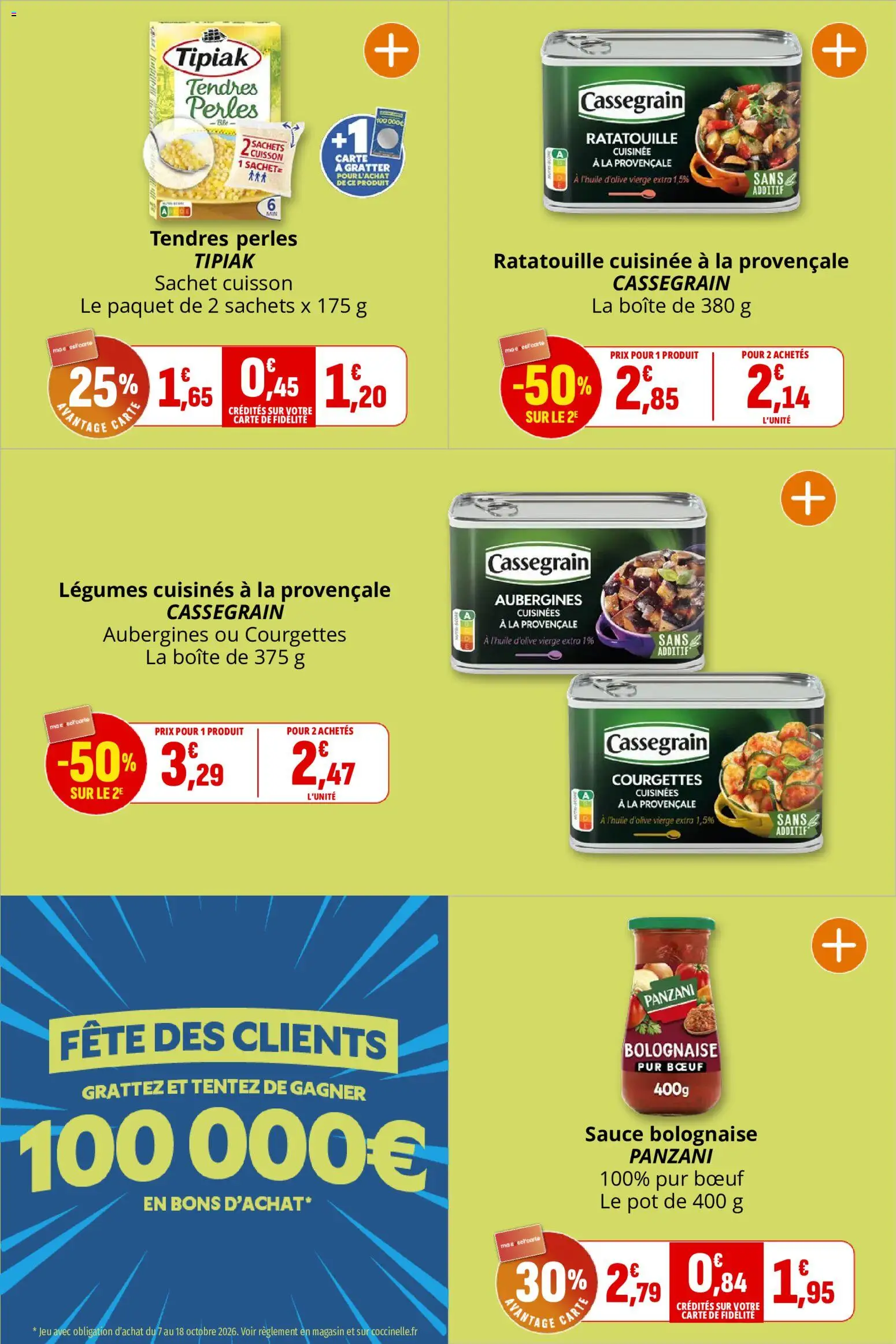 {H1} | Page: 26 | Produits: Ratatouille, Sauce bolognaise, Cassegrain, Aubergines