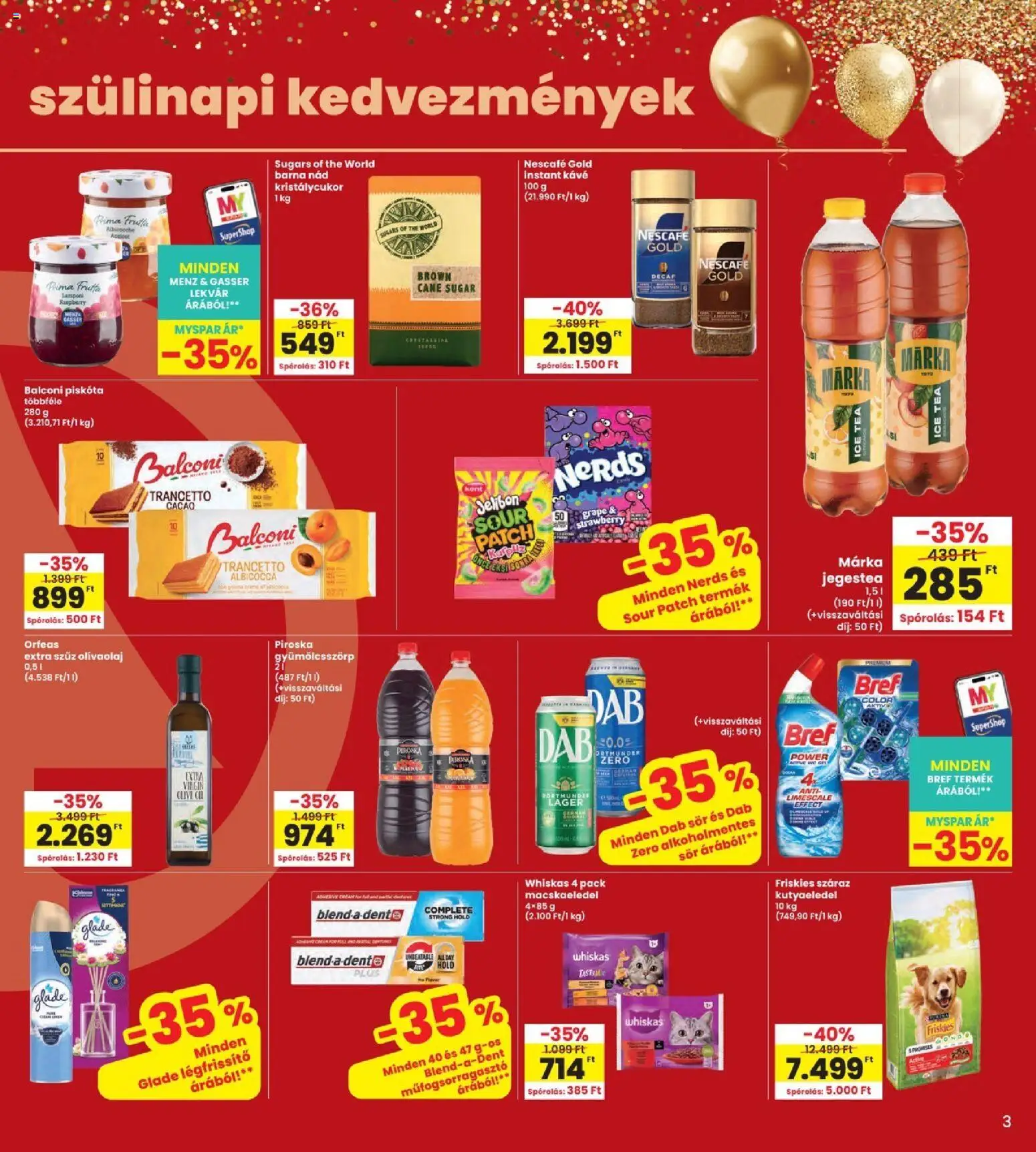 Interspar akciós ujság - amely érvényes a következő dátumtól: 2026.10.22. | Oldal: 3 | Termékek: Nescafé Gold, Lekvár, Extra szűz olivaolaj, Kávé