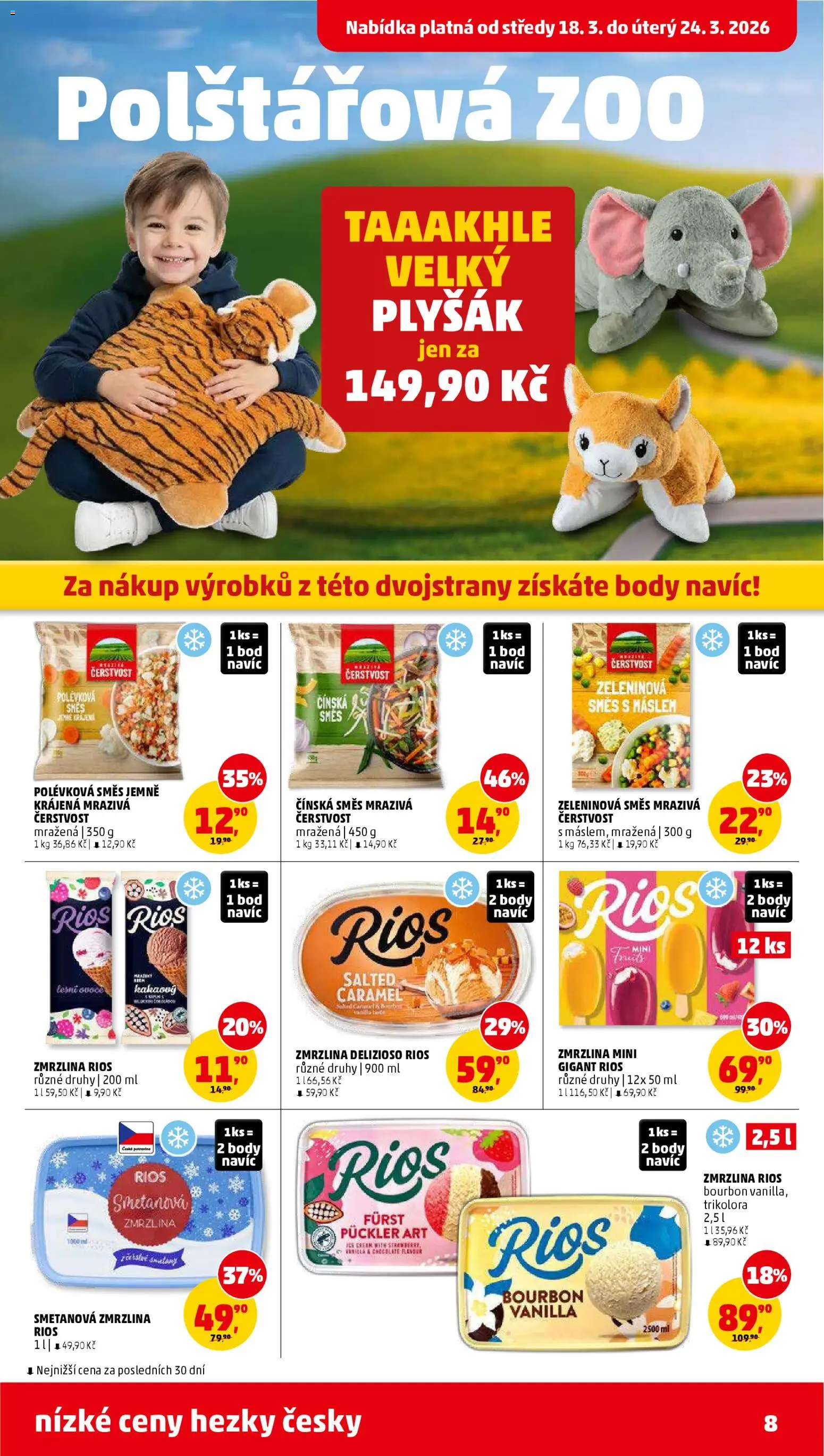 Penny Market leták od 18.03.2026 | Strana: 8 | Produkty: Zmrzlina, Rios zmrzlina, Body, Plyšák