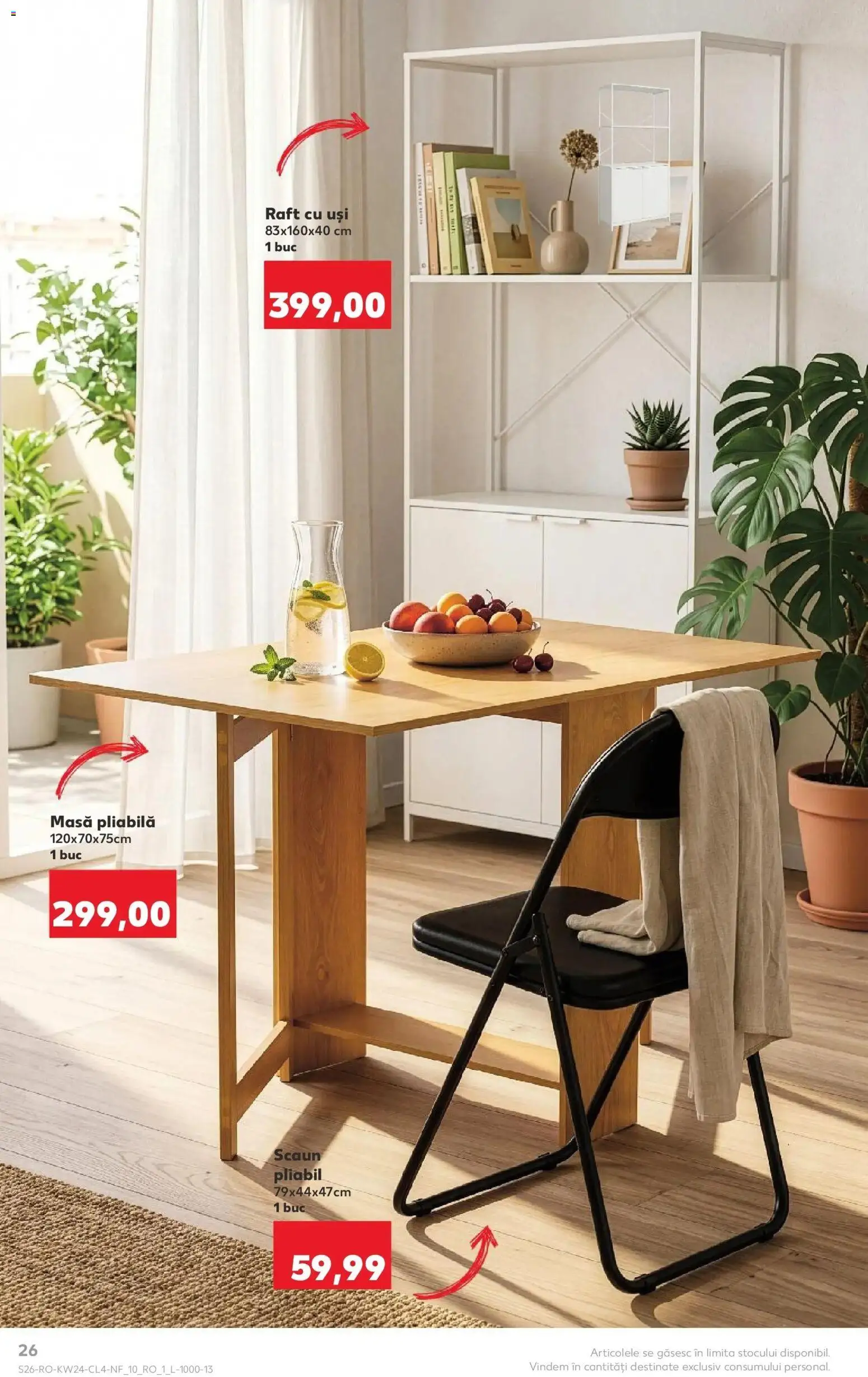 Noul catalog Kaufland – valabil de la 10.06.2026 | Pagină: 26 | Produse: Raft, Masă, Scaun