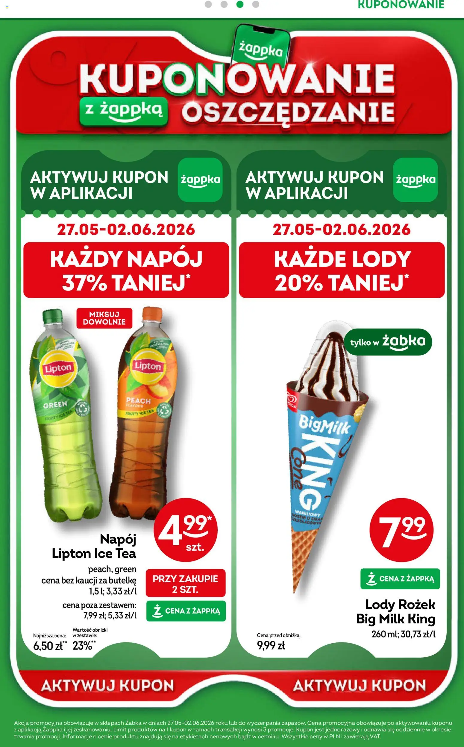 Żabka gazetka od 20.05.2026 | Strona: 46 | Produkty: Ice Tea, Big Milk, Lody