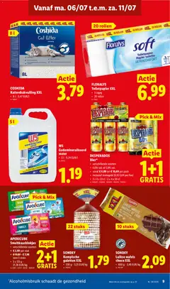 Lidl Folder week 28 - Voorbeeld van een folder van Lidl, geldig van 06/07/2026 | Pagina: 9 | Producten: Wafels, Papier, Toilet, Snacks