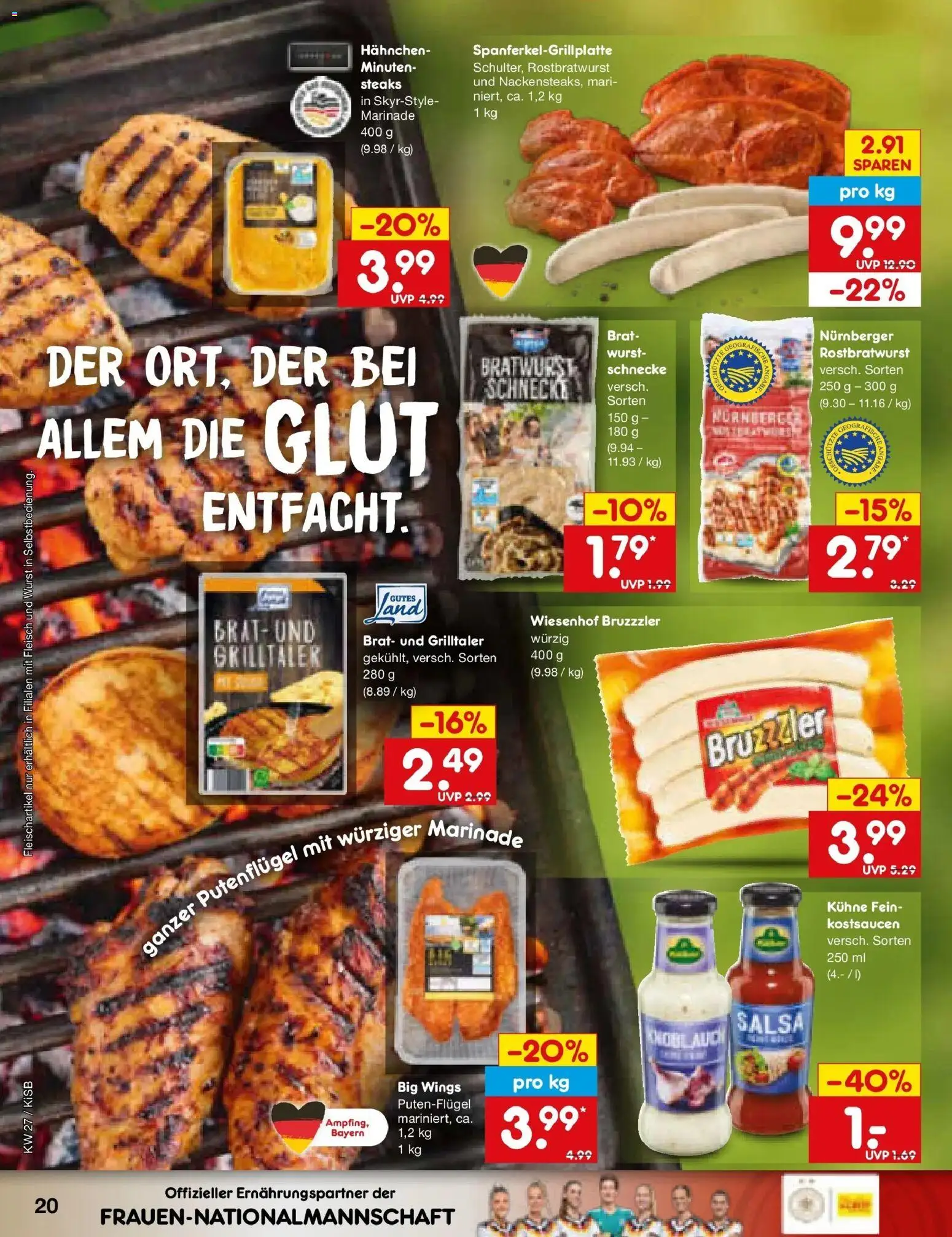 Netto Marken-Discount Prospekt Bad Friedrichshall – gültig ab 28.06.2026 | Seite: 30 | Produkte: Bratwurst, Wurst, Knoblauch, Fleisch