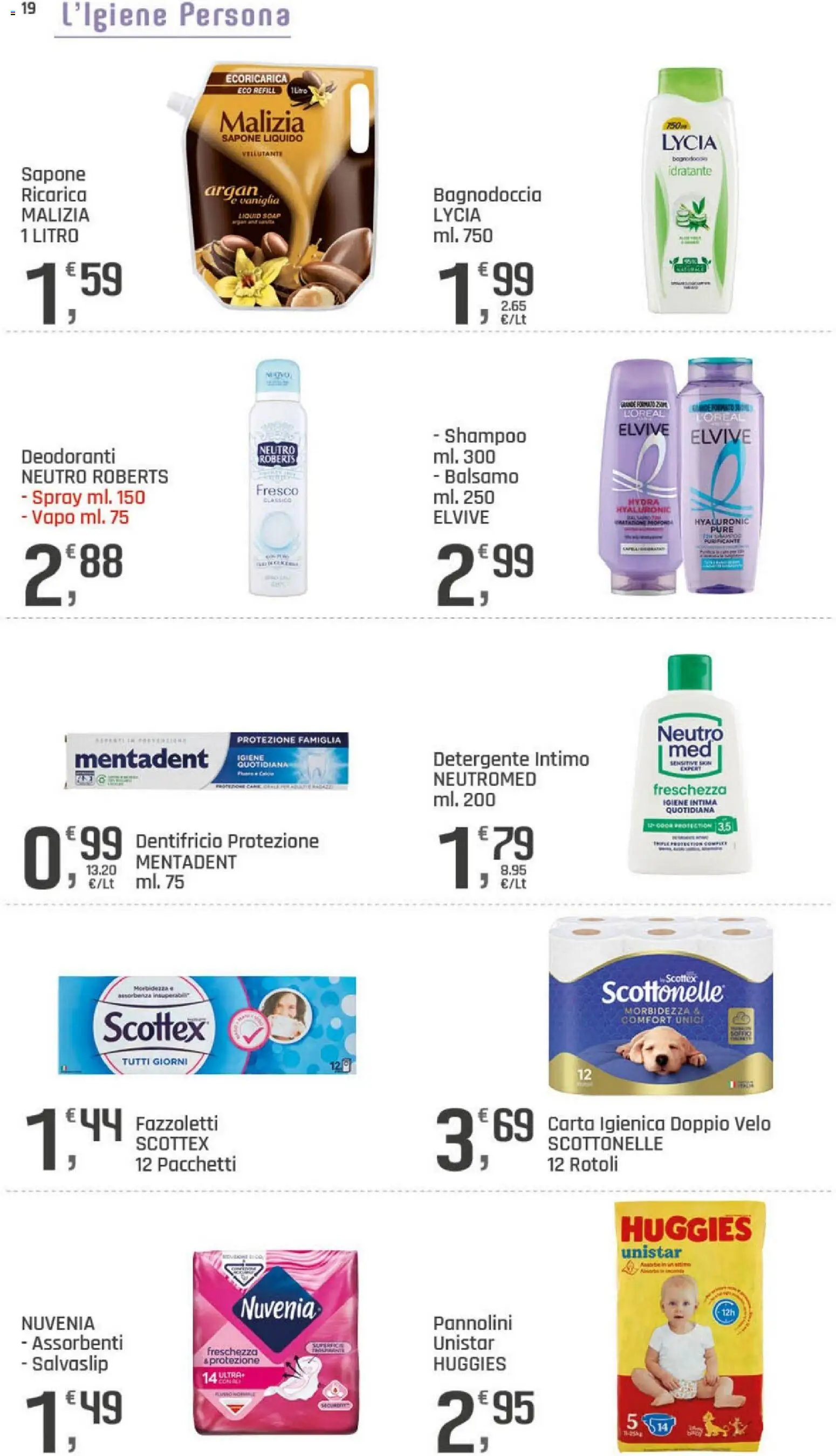 Volantino DOK del 20/08/2026 | Pagina: 19 | Prodotti: Sapone, Detergente, Fazzoletti, Salvaslip