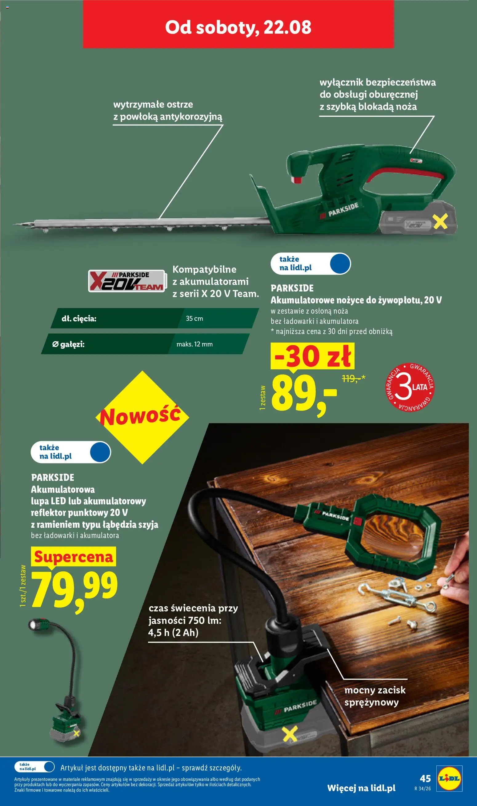 Lidl Polsko katalog od 17.08.2026 | Strana: 57 | Produkty: Parkside, Reflektor, Lupa, LED