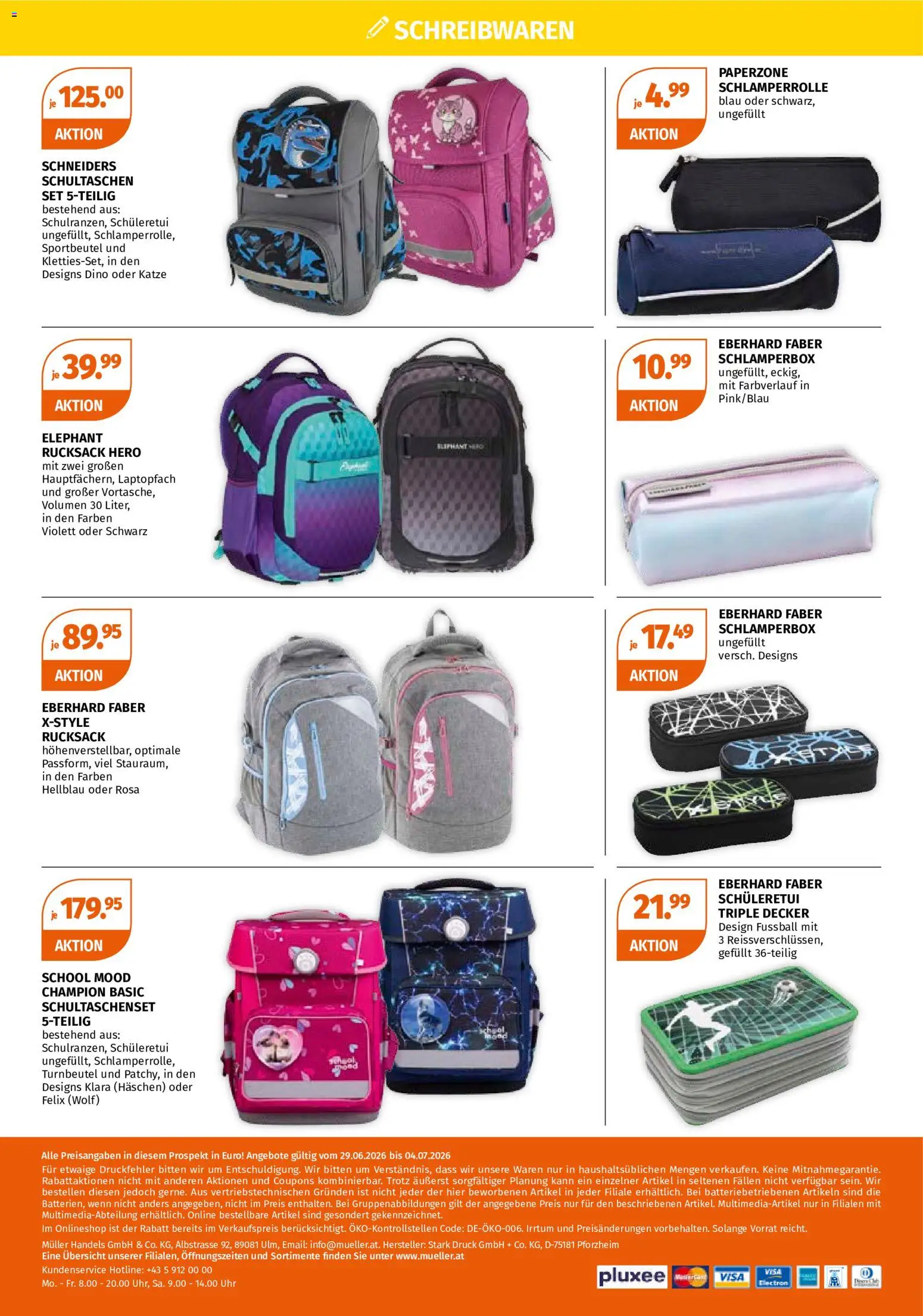Müller Für den perfekten Schulstart gültig ab 29.06.2026 | Seite: 14 | Produkte: Rucksack, Uhr
