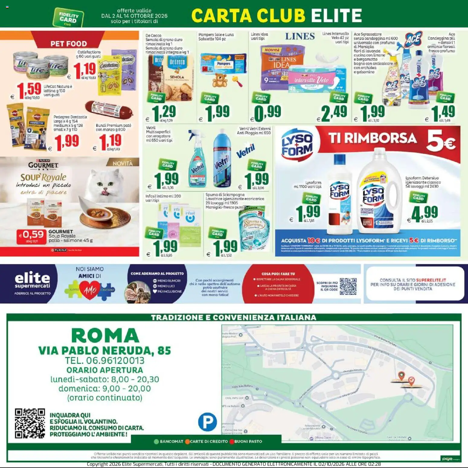 Volantino Elite Supermercati del 02/10/2026 | Pagina: 20 | Prodotti: Pollo, Manzo, Orchidea, Bagno