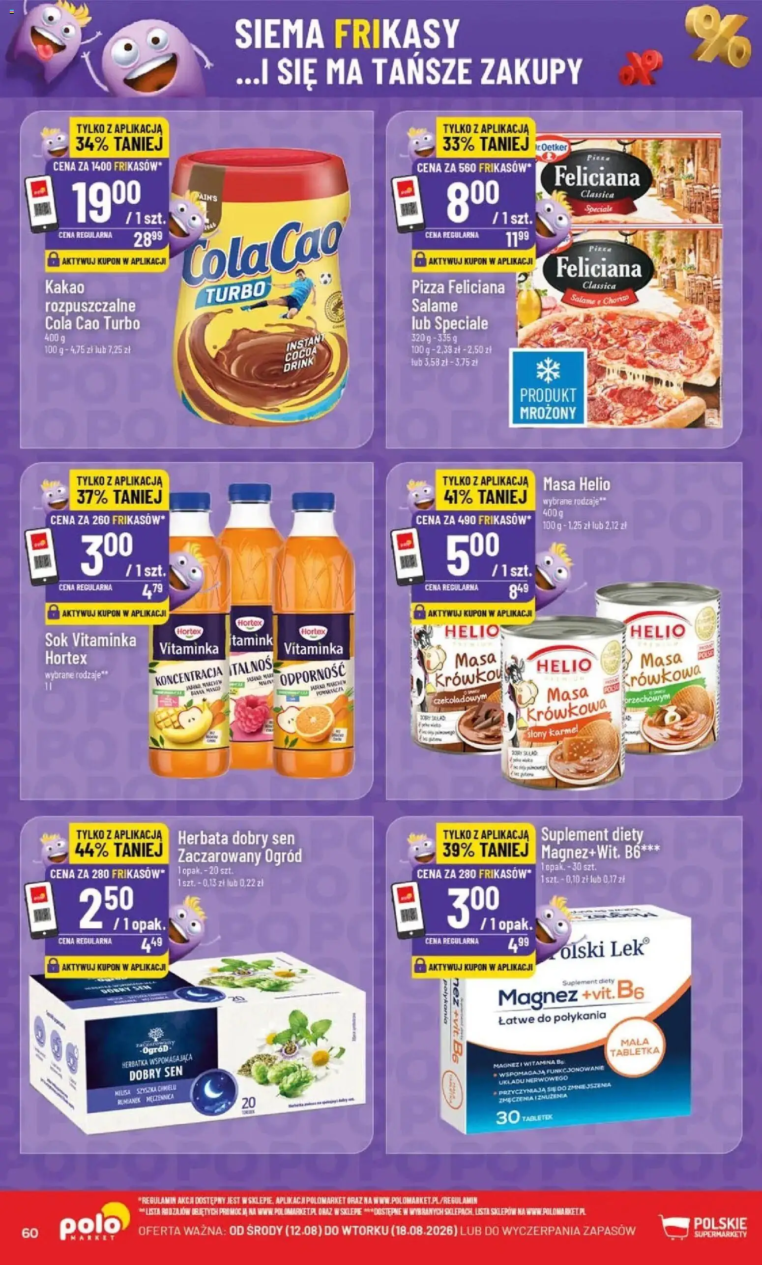 Nowa POLOmarket gazetka od jutra 12.08.2026 | Strona: 60 | Produkty: Kakao, Chorizo, Herbata, Melisa