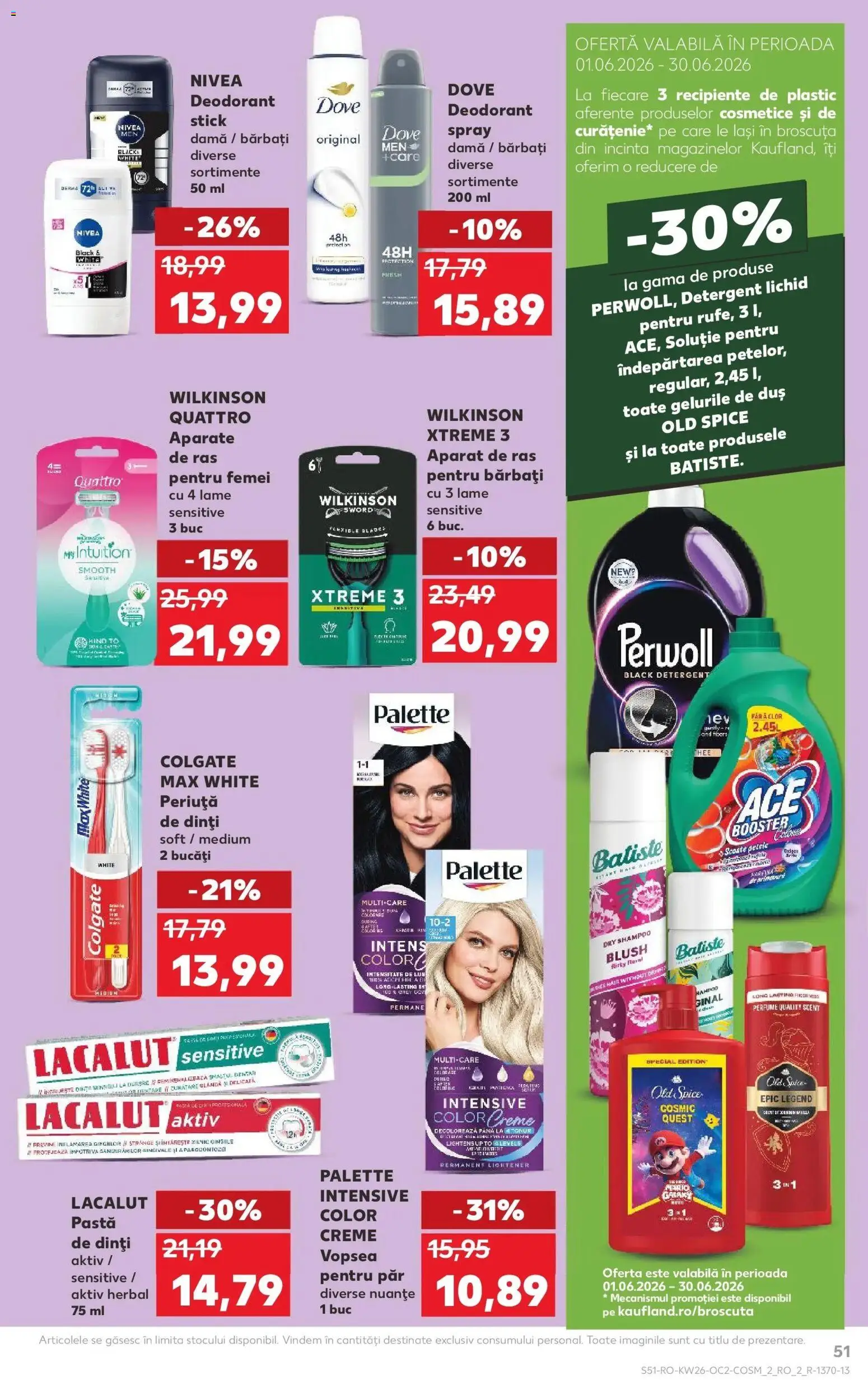 Noul catalog Kaufland – valabil de la 24.06.2026 | Pagină: 51 | Produse: Kısırlaştırılmış Kedi Maması, Vopsea, Blush, Detergent