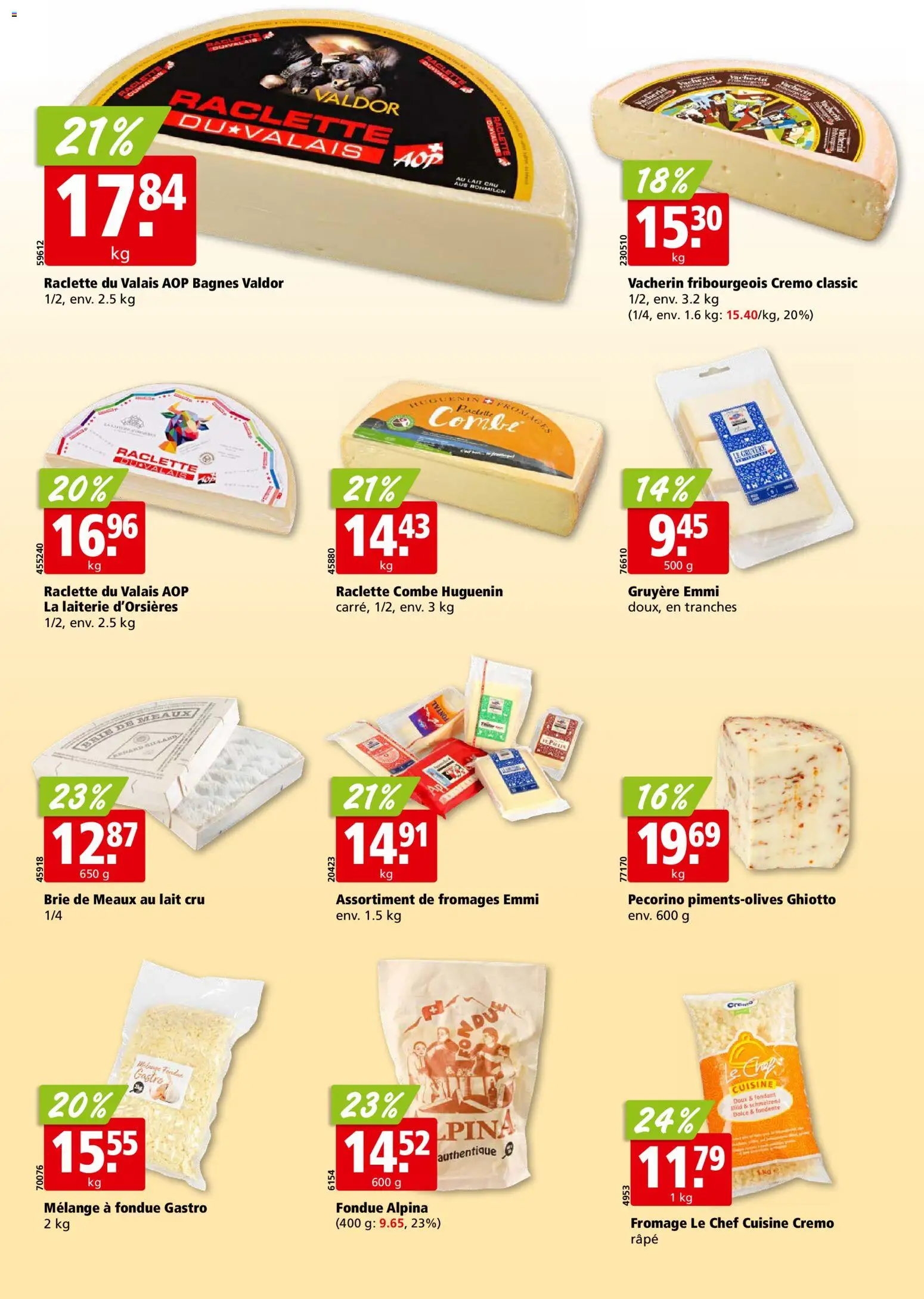 Aligro aktionen Chavannes, Matran, Genève, Sion – gültig ab 05.10.2026 | Seite: 16 | Produkte: Raclette, Fondue