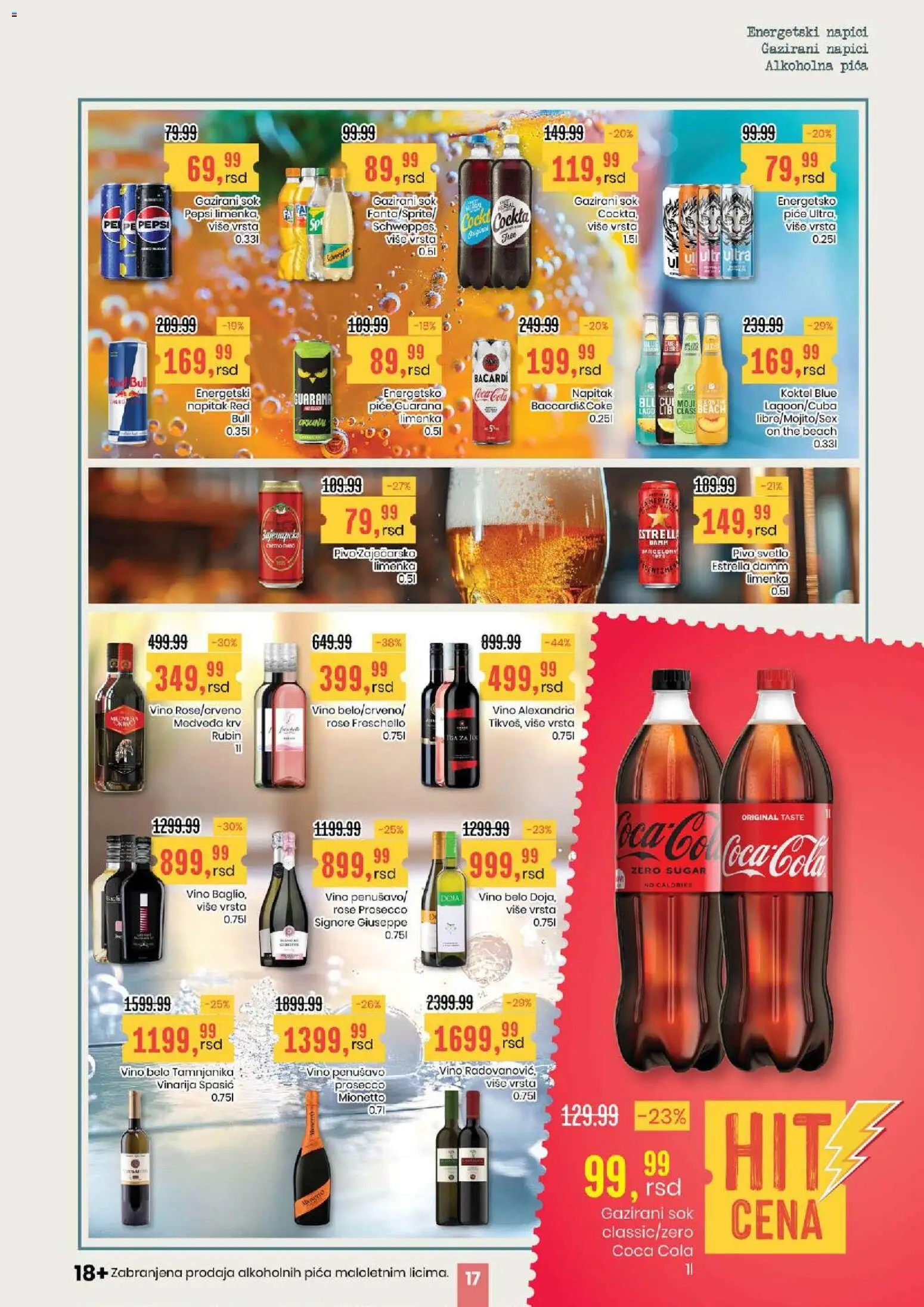 Aroma Market katalog - važi od 30.04.2026 | Strana: 17 | Proizvode: Pica, Sok, Pivo, Pepsi