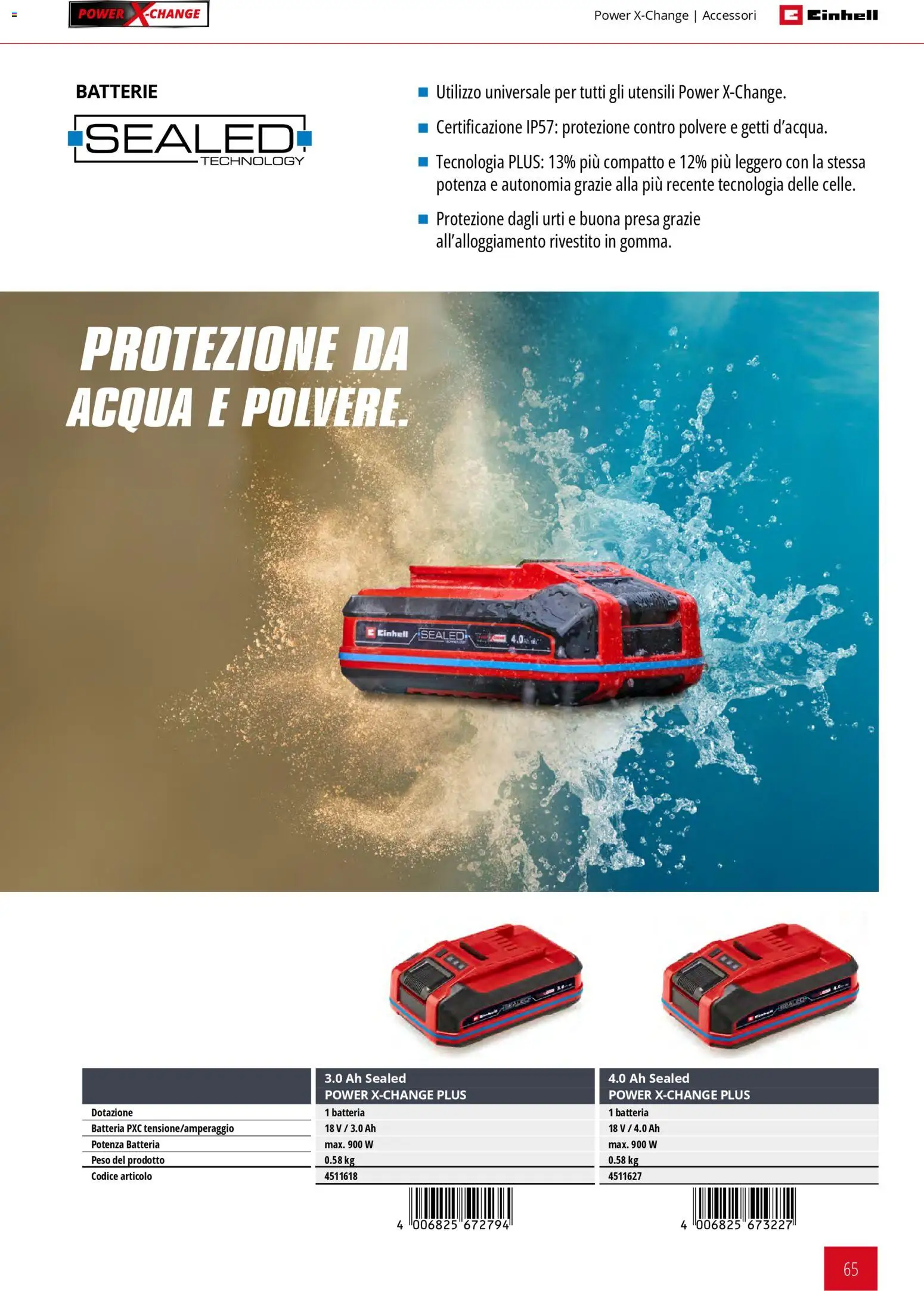 Volantino Einhell del 02/03/2026 | Pagina: 67 | Prodotti: Acqua, Presa, Batteria, Batterie