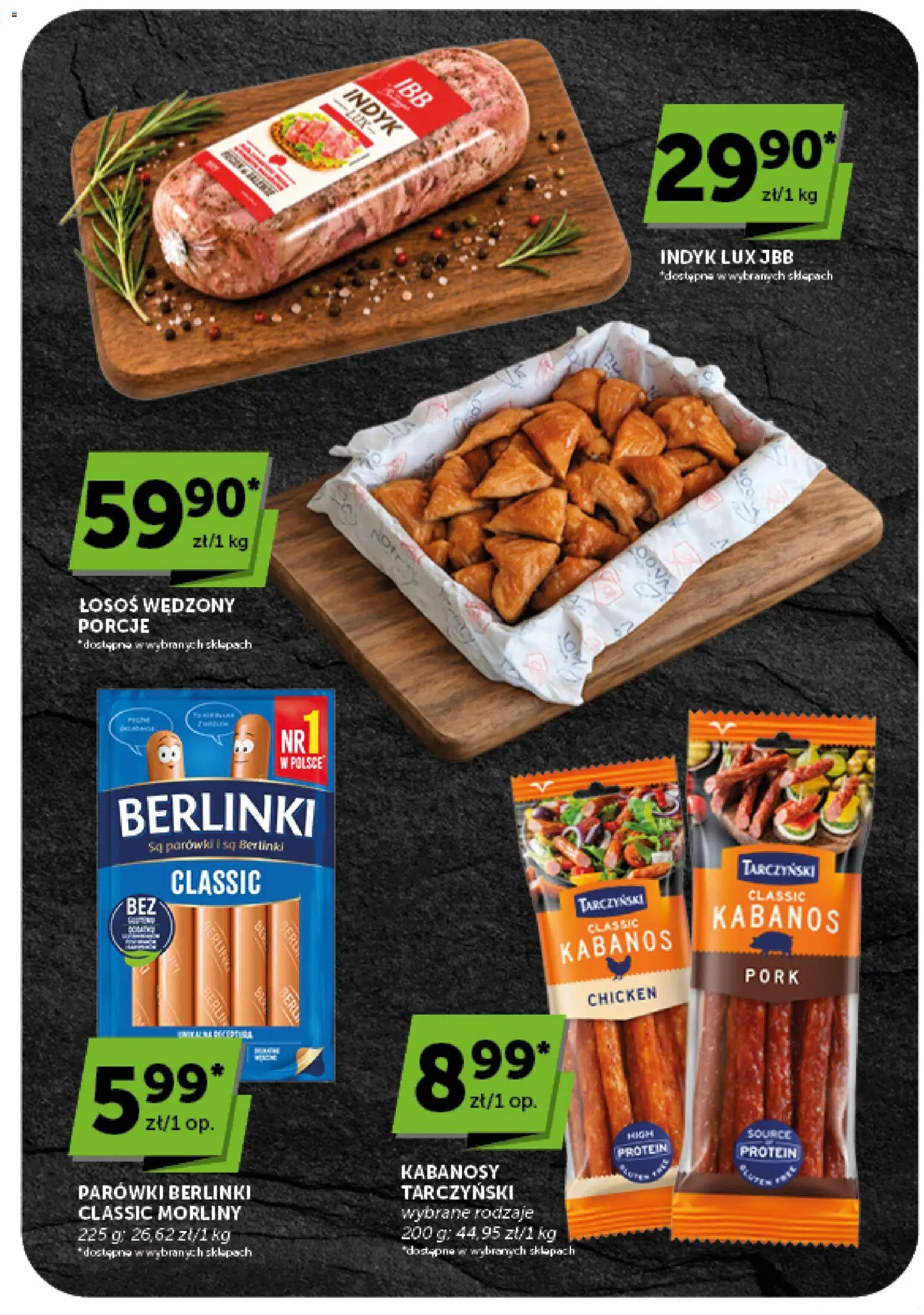 Euro Sklep gazetka od 10.09.2026 | Strona: 17 | Produkty: Łosoś wędzony, Kabanosy, Łosoś, Berlinki