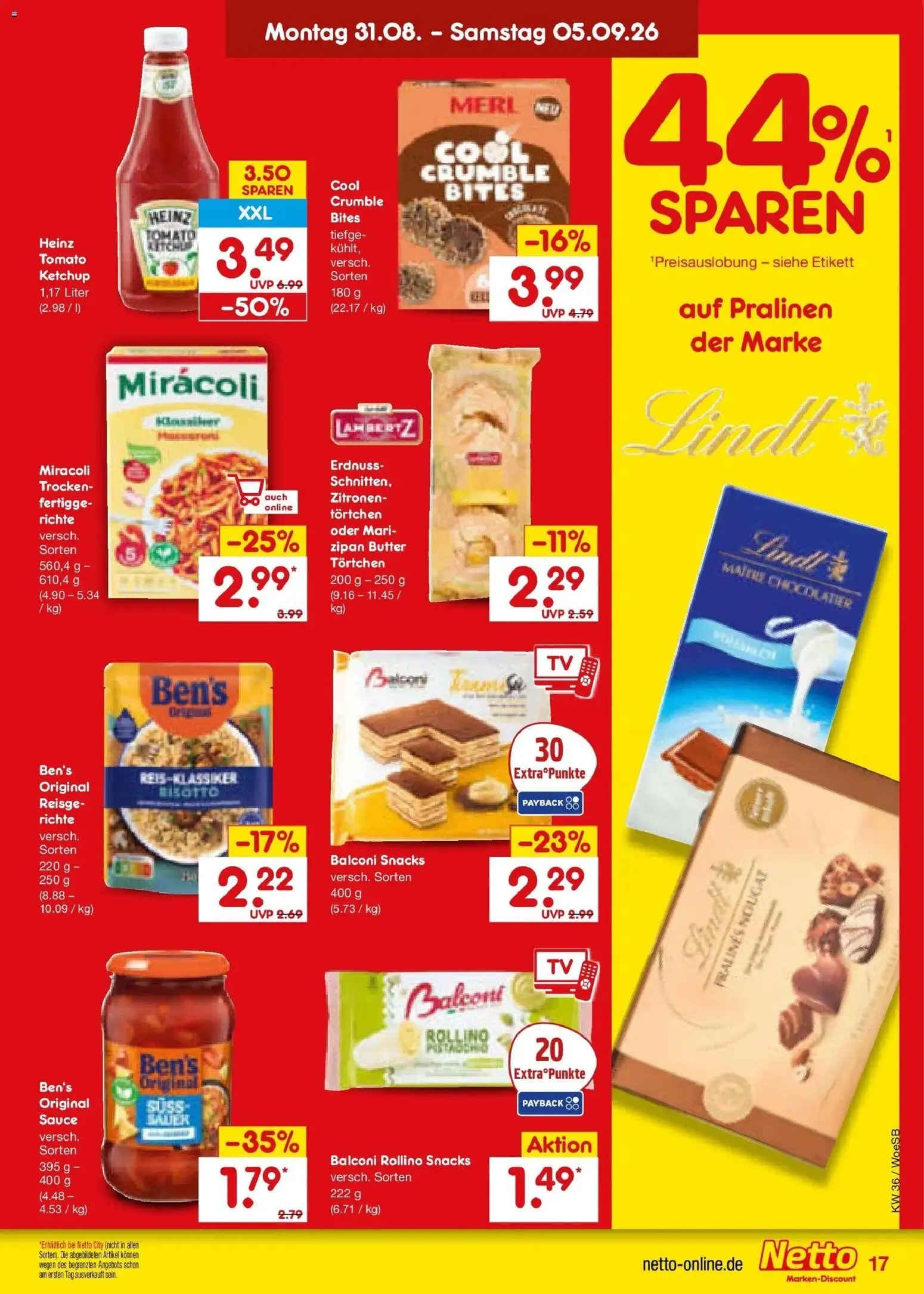Netto Marken-Discount Prospekt Gemmingen (ab 31.08.2026) » Angebote | Seite: 23 | Produkte: Butter, Lindt, Ketchup, Zitronen