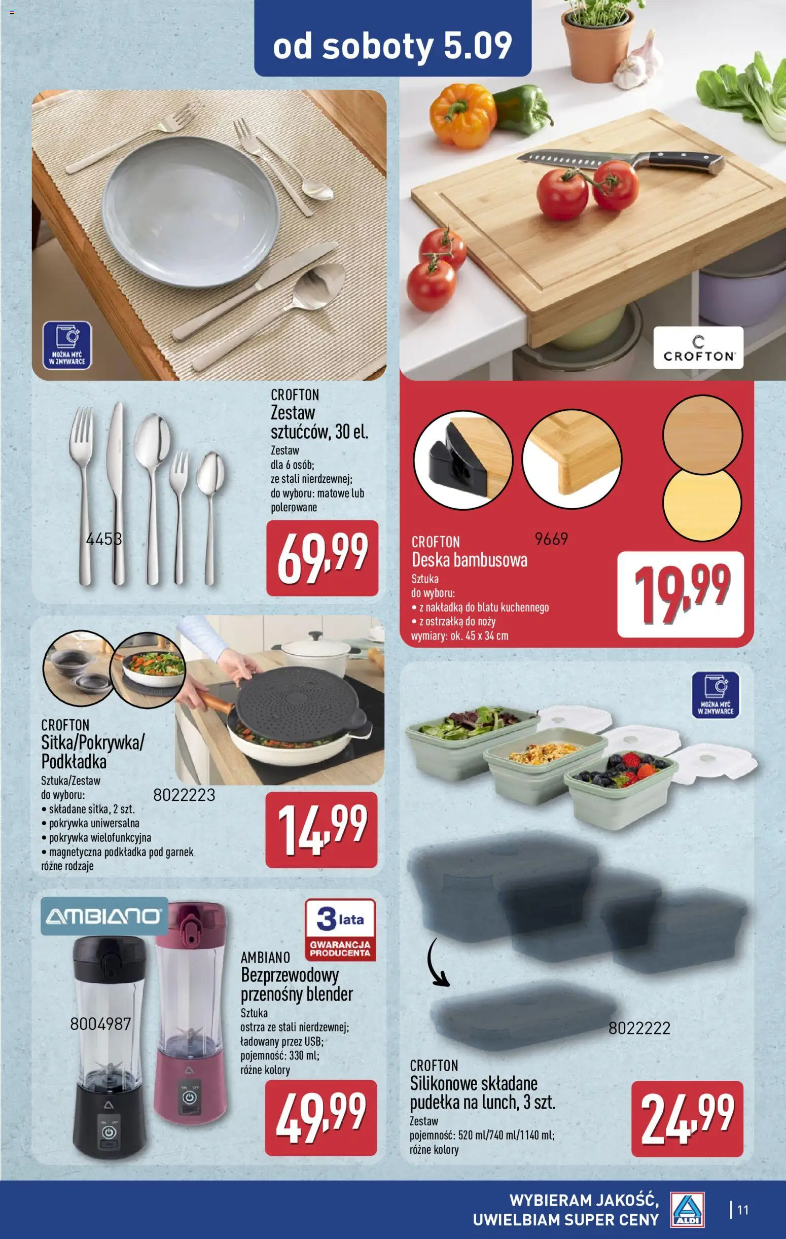 Aldi gazetka - Hity od Środy i od Soboty od 02.09.2026 | Strona: 11 | Produkty: Garnek, Blender, Ambiano
