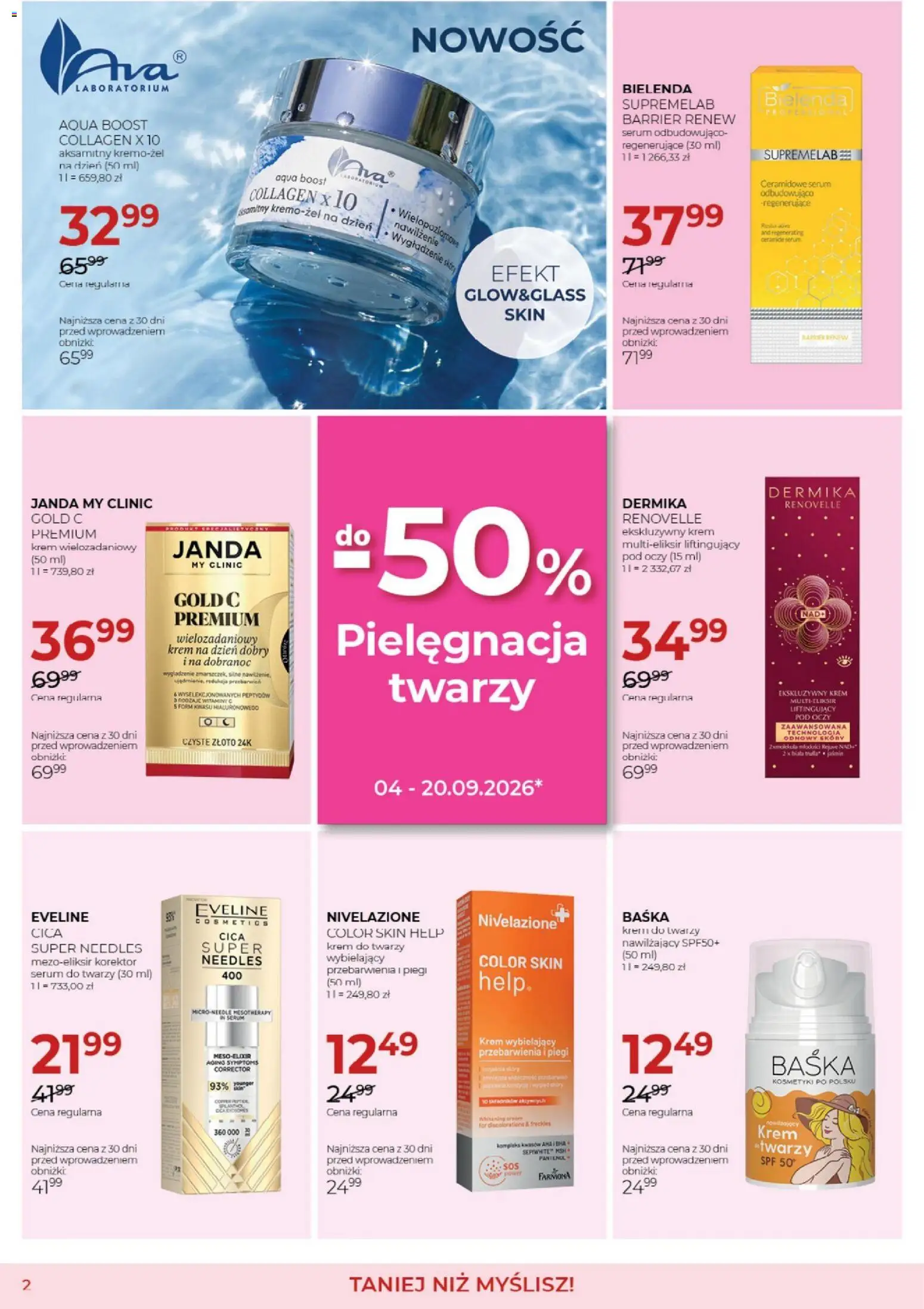 Jawa gazetka od 03.09.2026 | Strona: 2 | Produkty: Bielenda, Krem, Krem do twarzy, Serum do twarzy