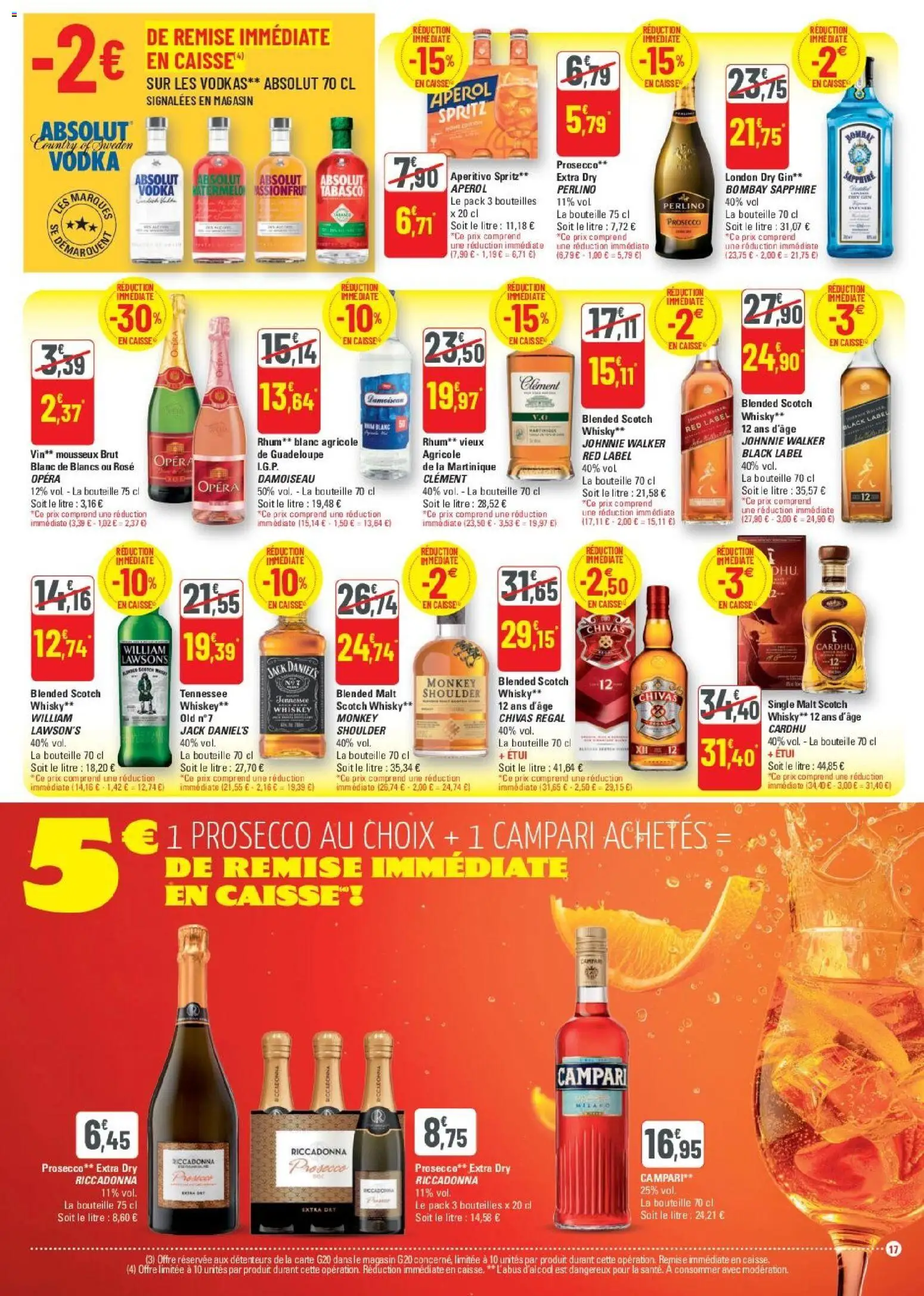 {H1} | Page: 17 | Produits: Rhum, Tabasco, Prosecco, Vin