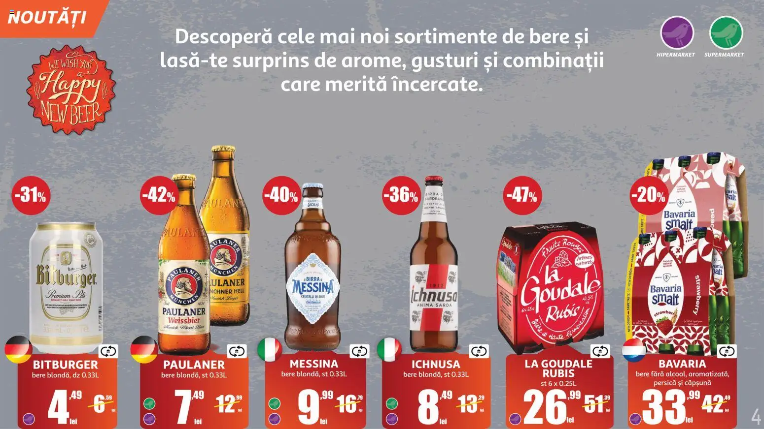 Noul catalog Auchan – valabil de la 10.06.2026 | Pagină: 4 | Produse: Bere