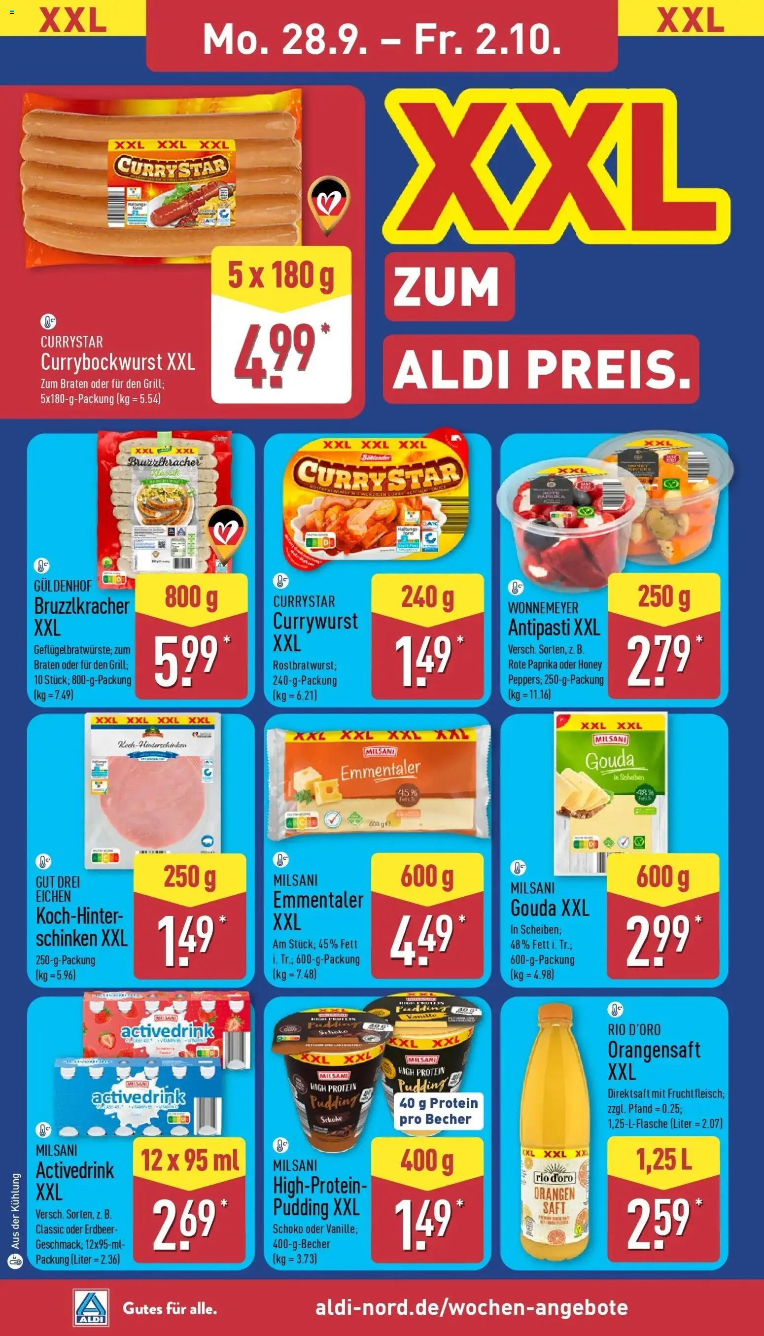 Aldi Aktueller Prospekt (ab 28.09.2026) » Angebote Online | Seite: 10 | Produkte: High protein pudding, Orangen, Orangensaft, Saft